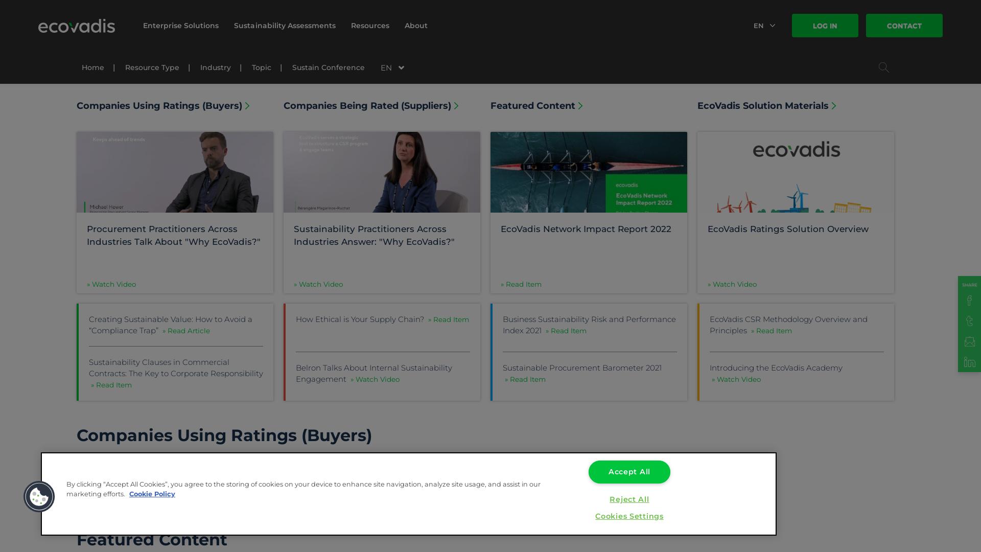 Website User Bewertung zu resources.ecovadis.com