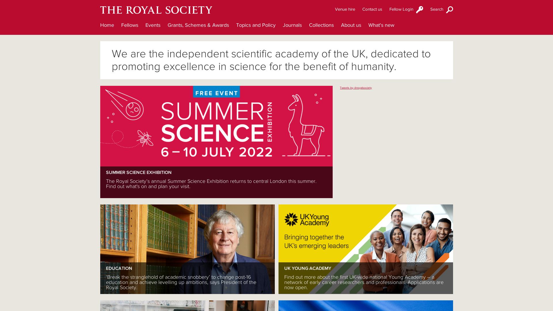 Website User Bewertung zu royalsociety.org