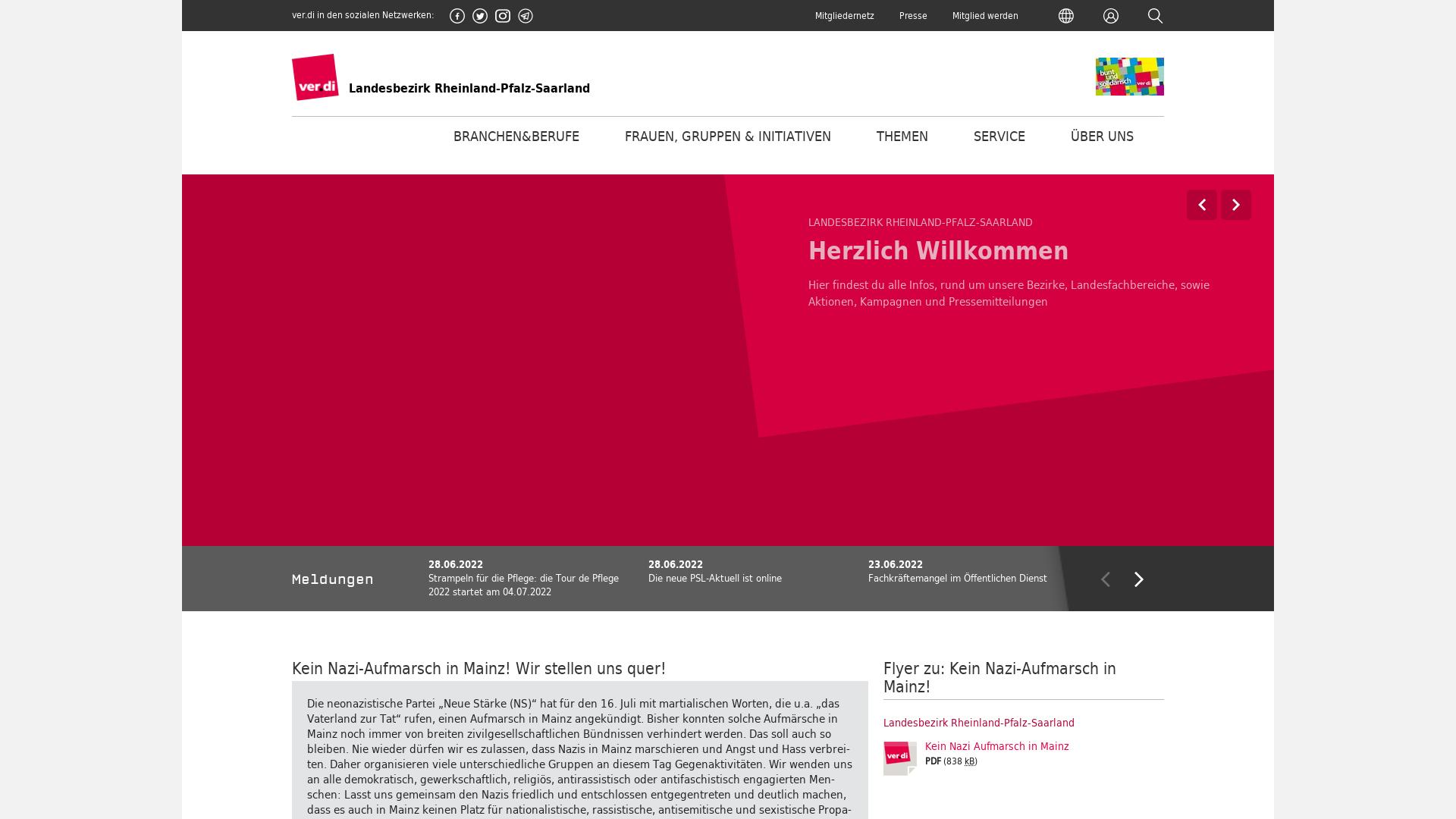 Website User Bewertung zu rps.verdi.de