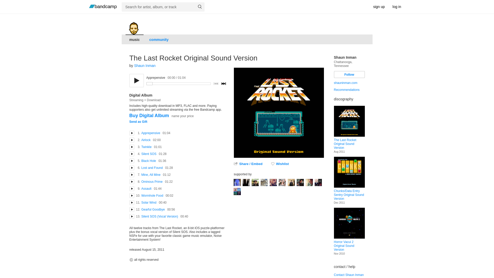 Website User Bewertung zu shauninman.bandcamp.com