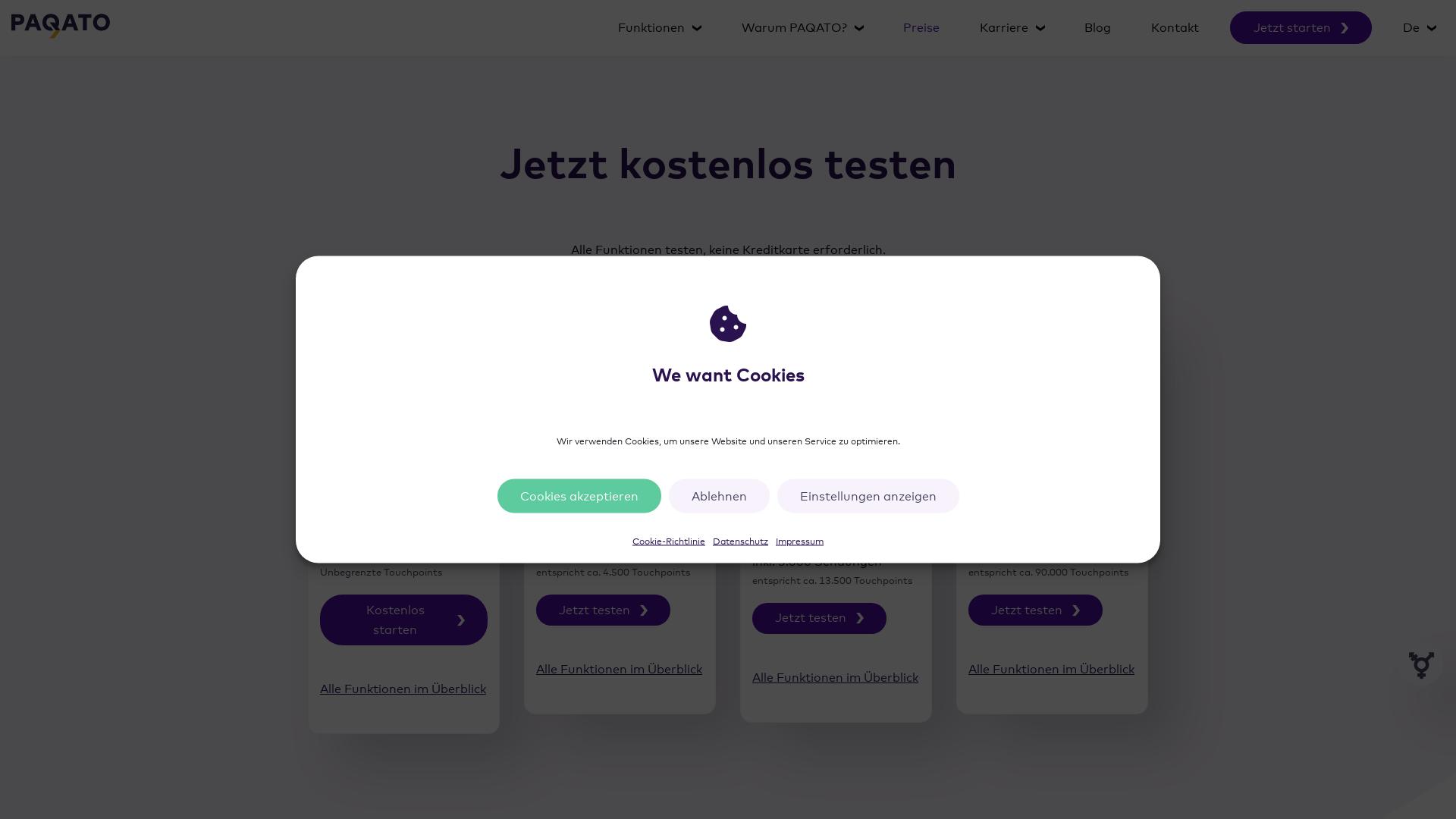 Website User Bewertung zu signup.paqato.com