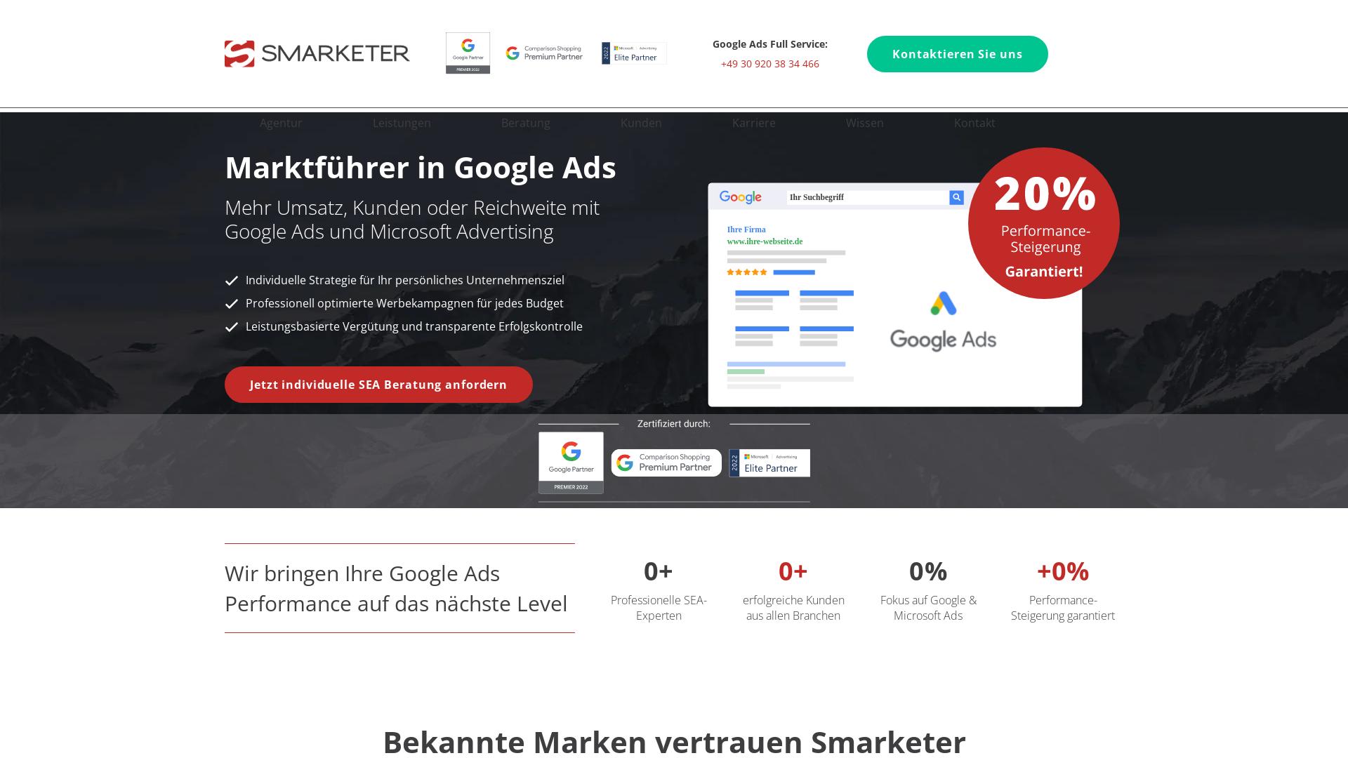 Website User Bewertung zu smarketer.de