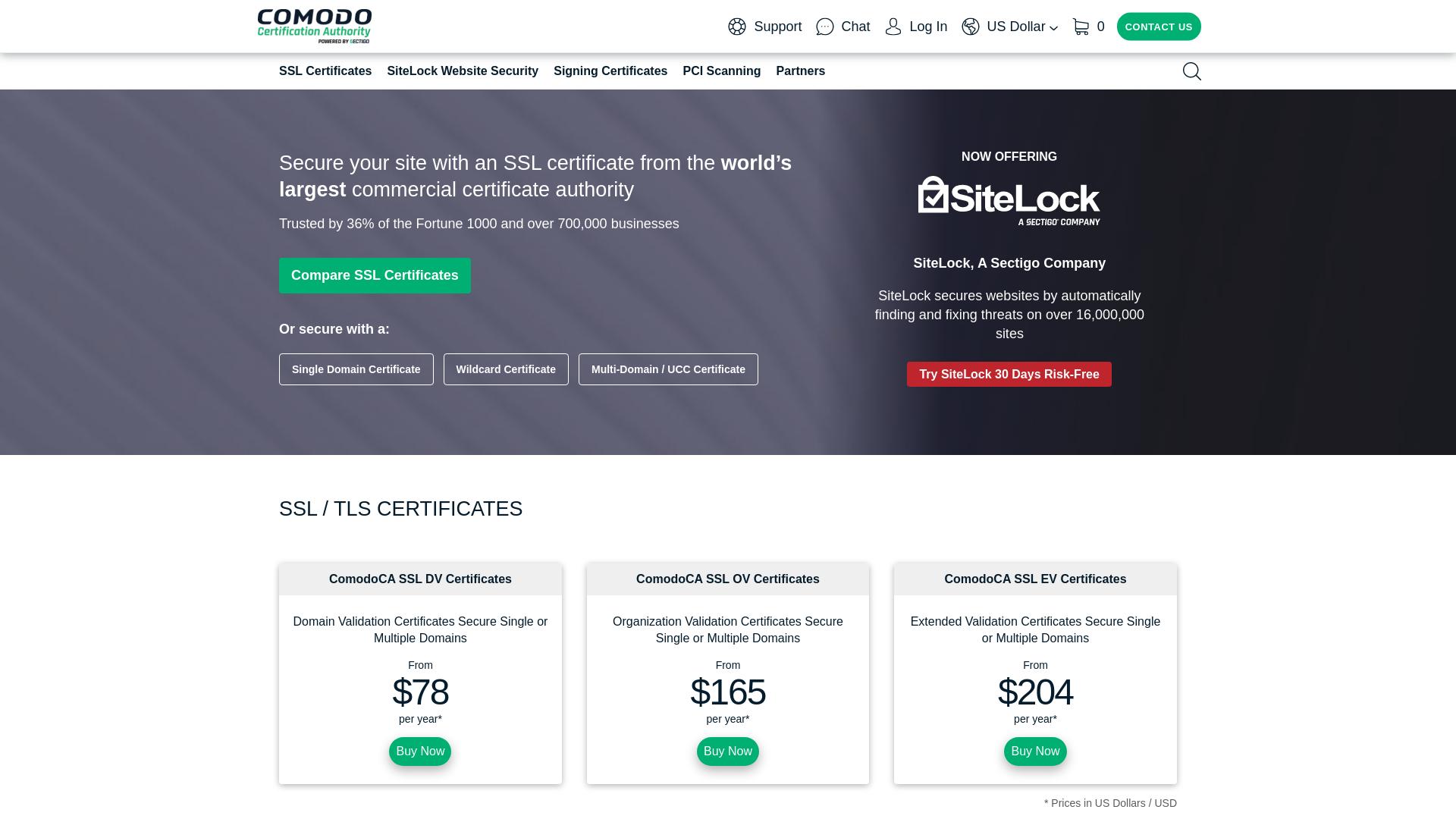 Website User Bewertung zu ssl.comodo.com
