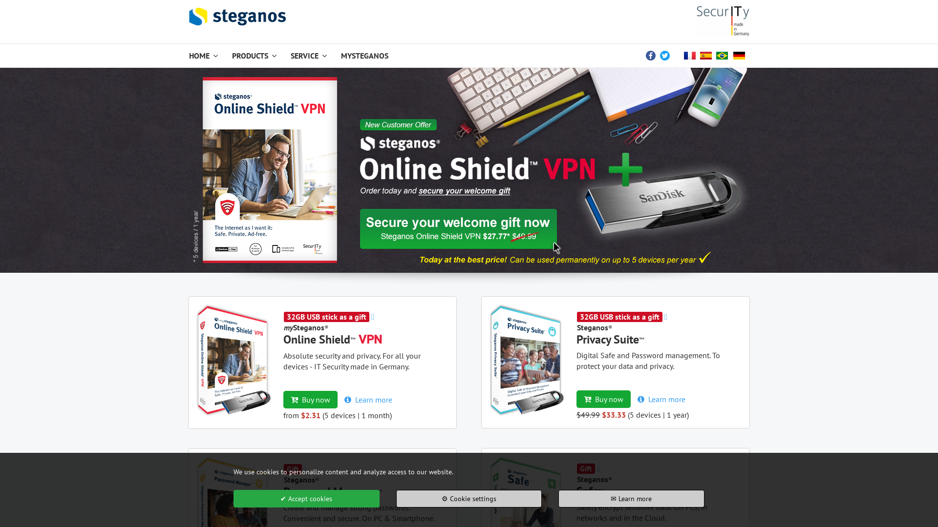 Website User Bewertung zu steganos.com