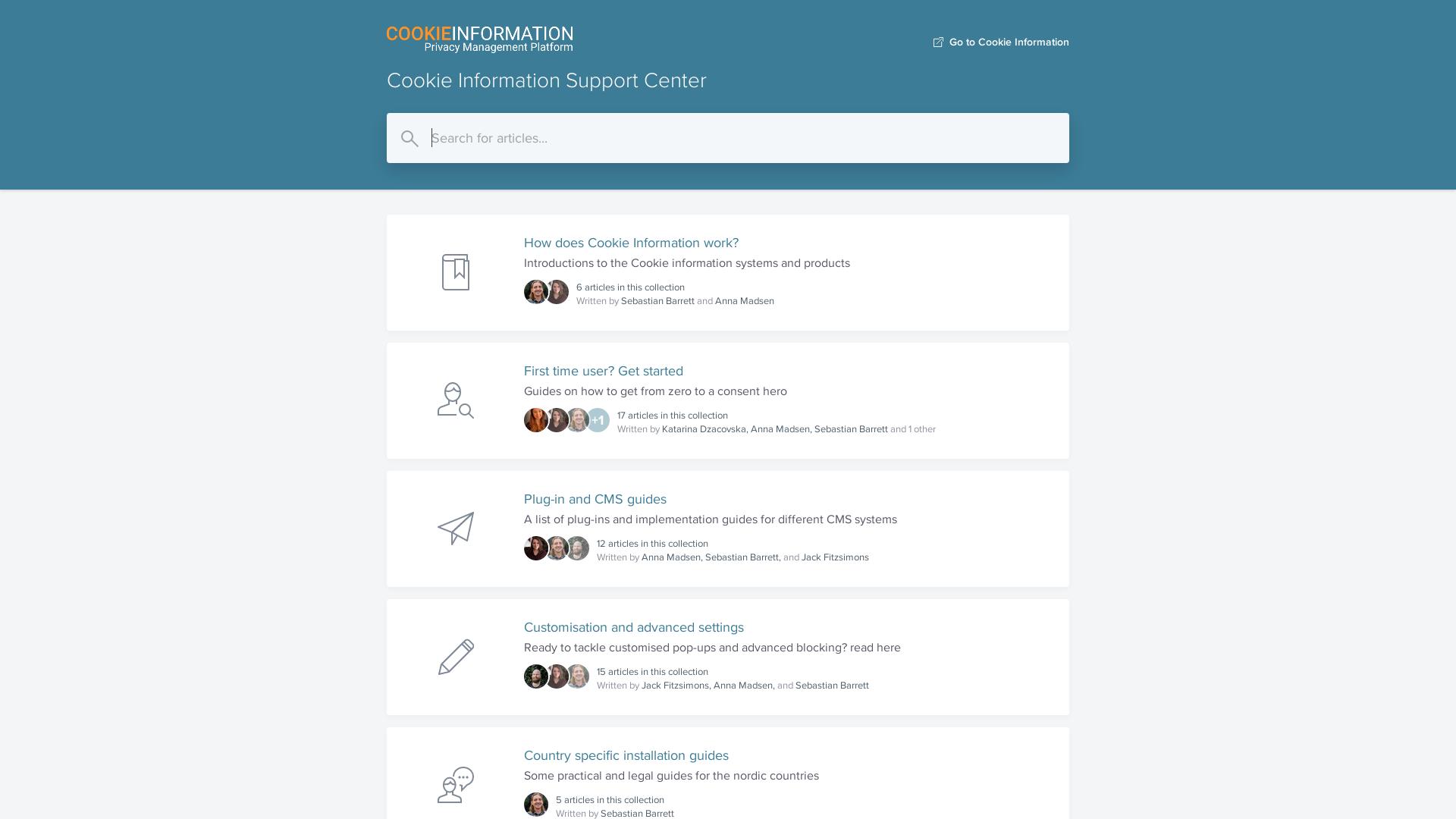 Website User Bewertung zu support.cookieinformation.com