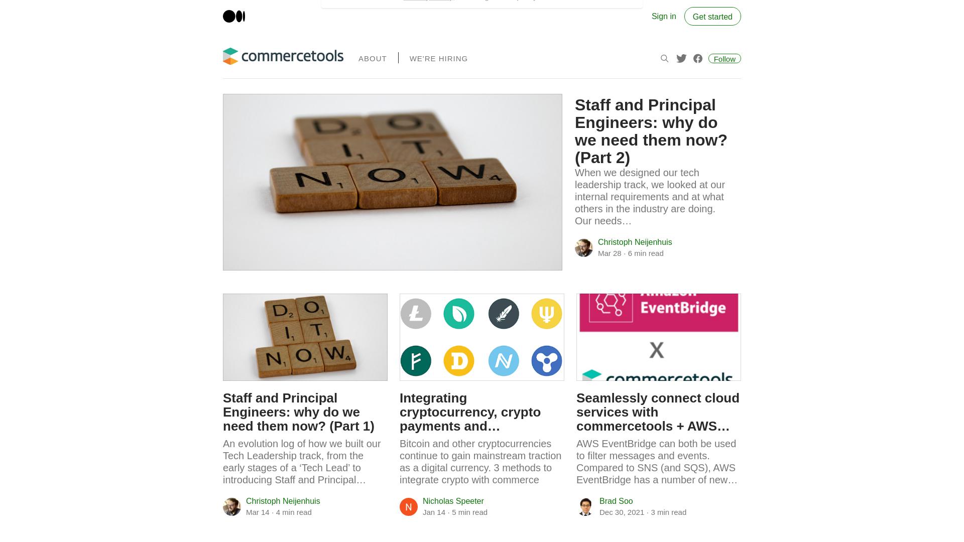 Website User Bewertung zu techblog.commercetools.com