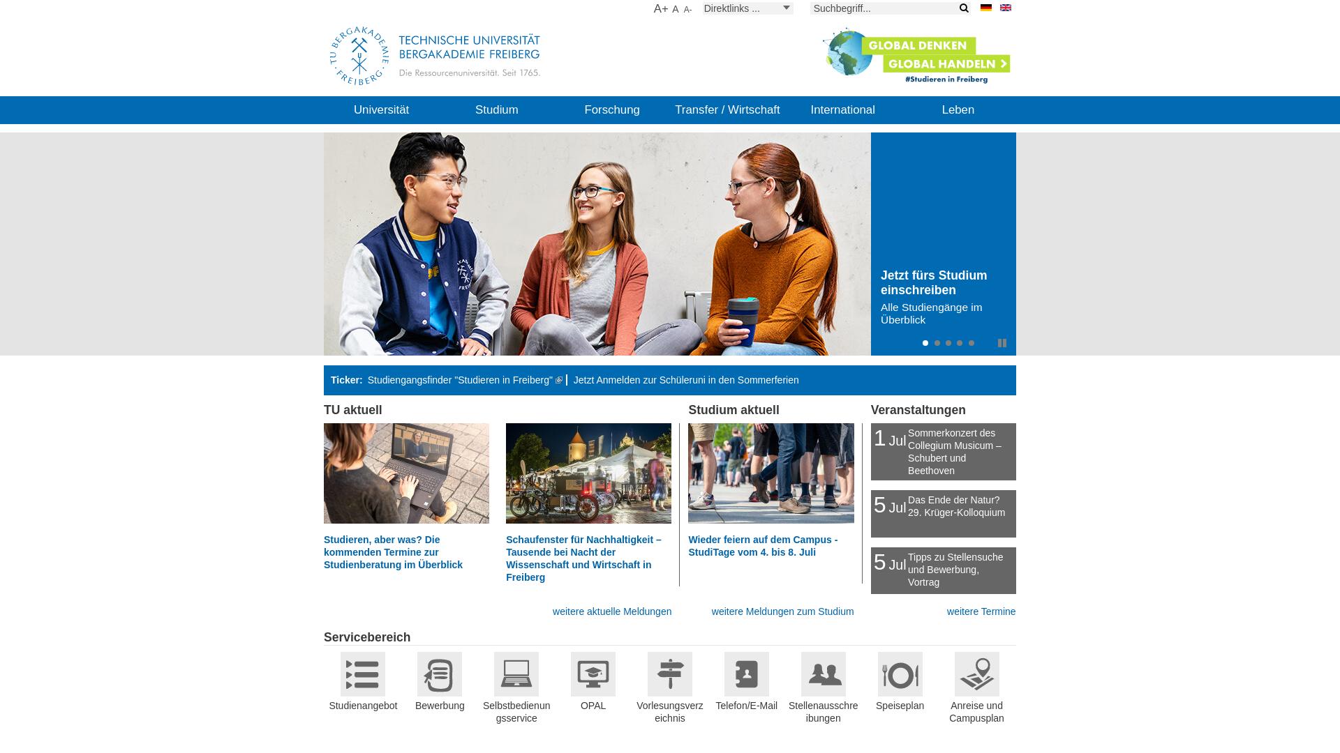Website User Bewertung zu tu-freiberg.de