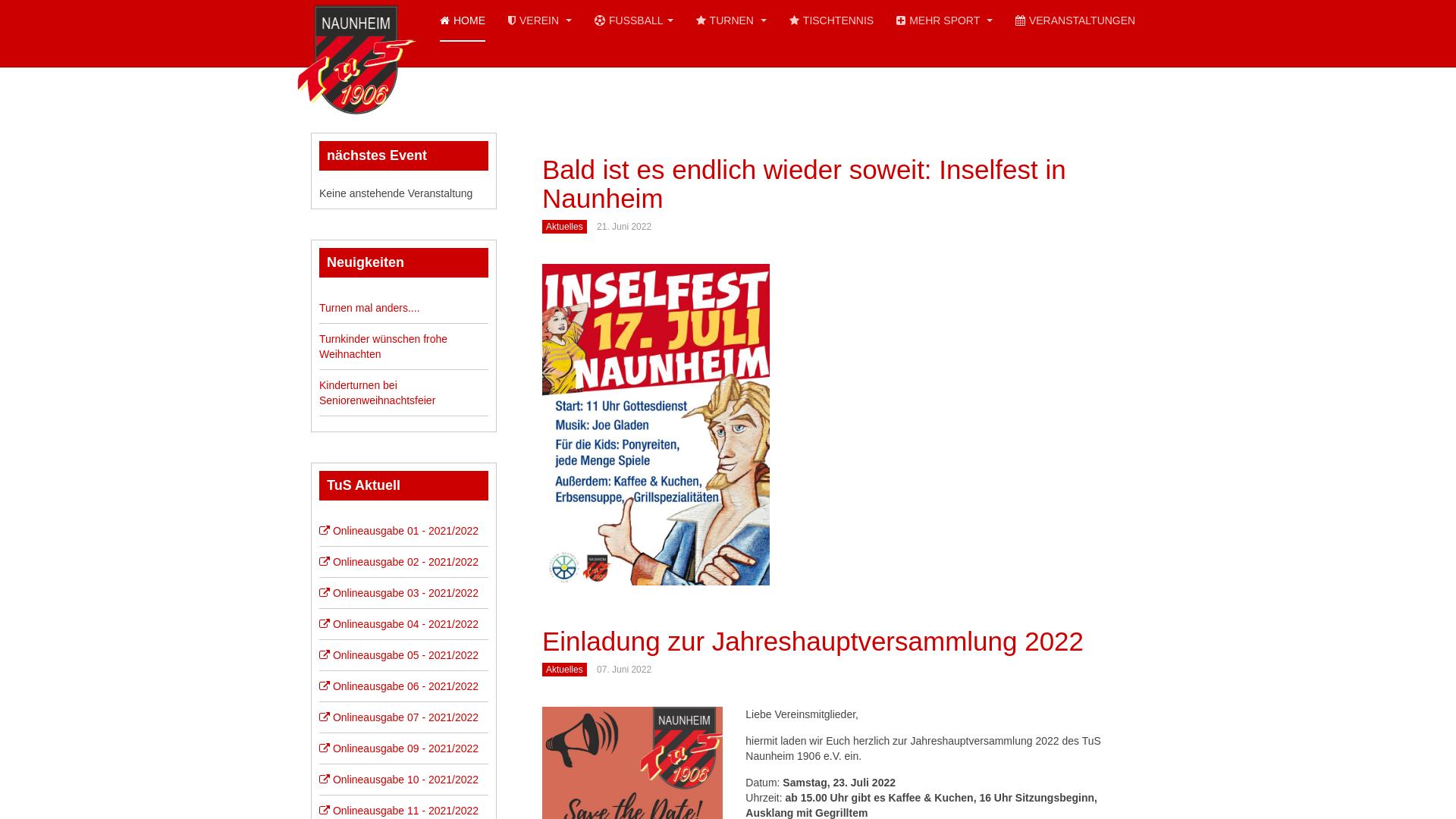Website User Bewertung zu tus-naunheim.de