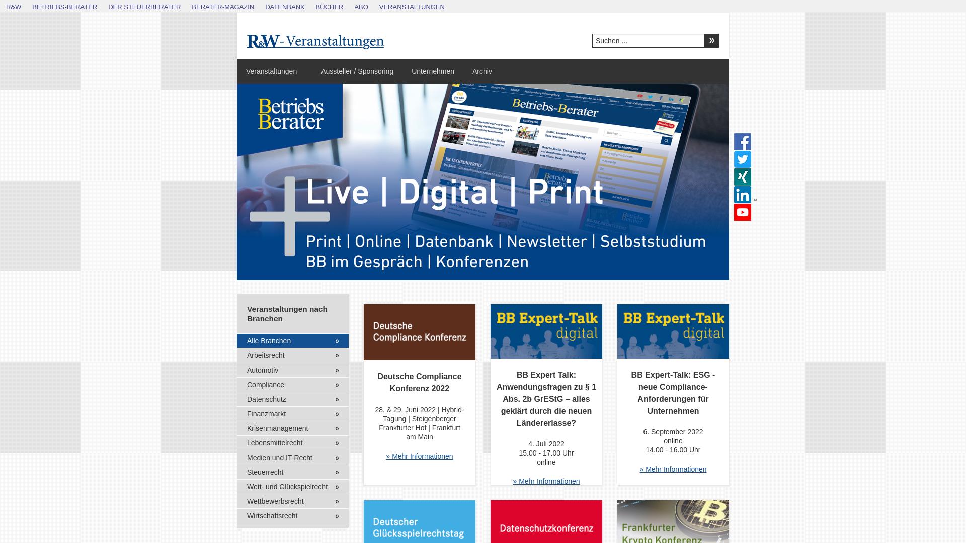 Website User Bewertung zu veranstaltungen.ruw.de