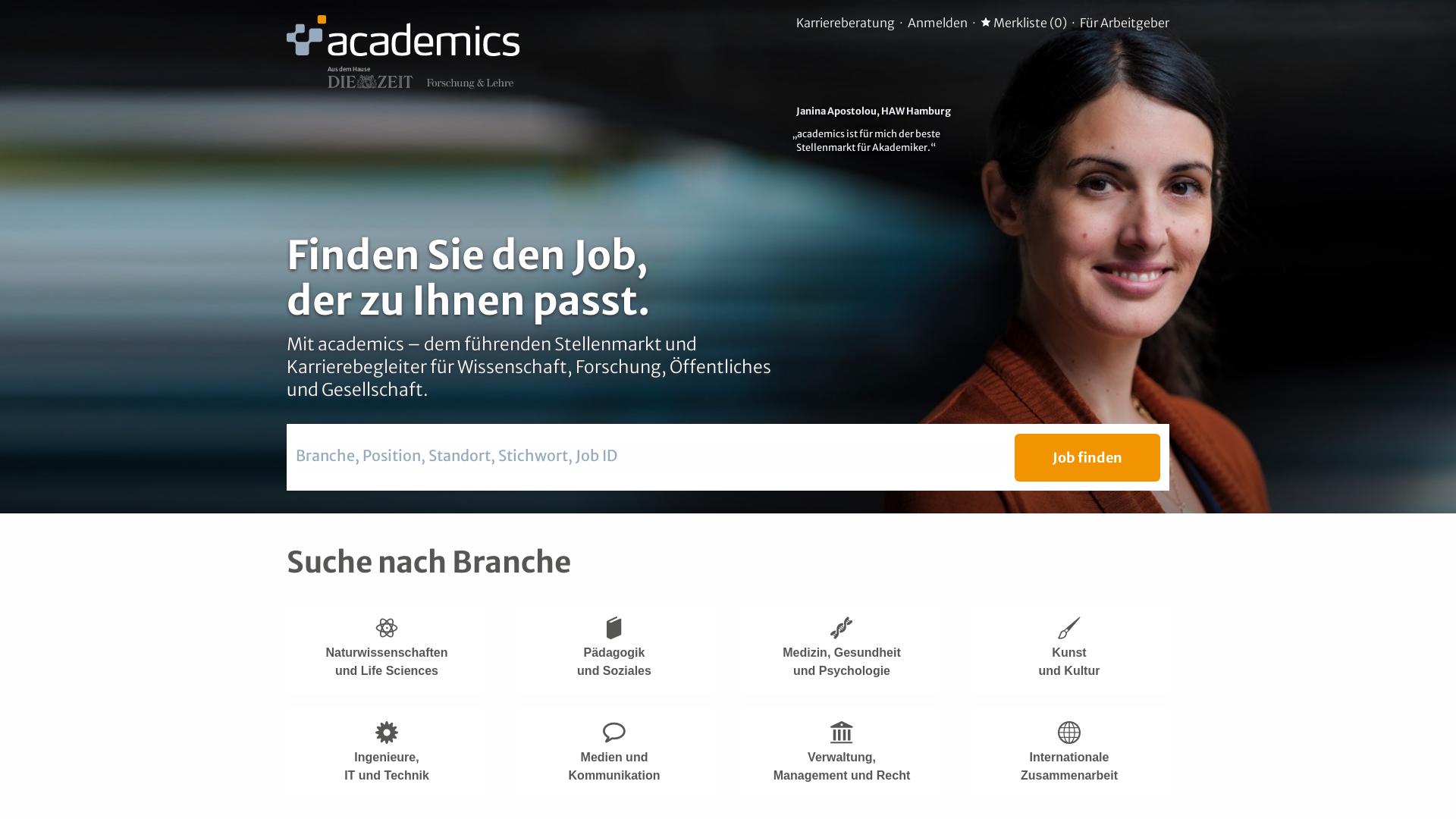 Website User Bewertung zu www.academics.de