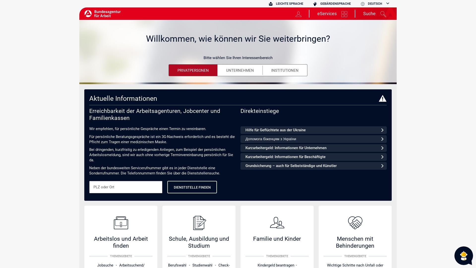 Website User Bewertung zu www.arbeitsagentur.de