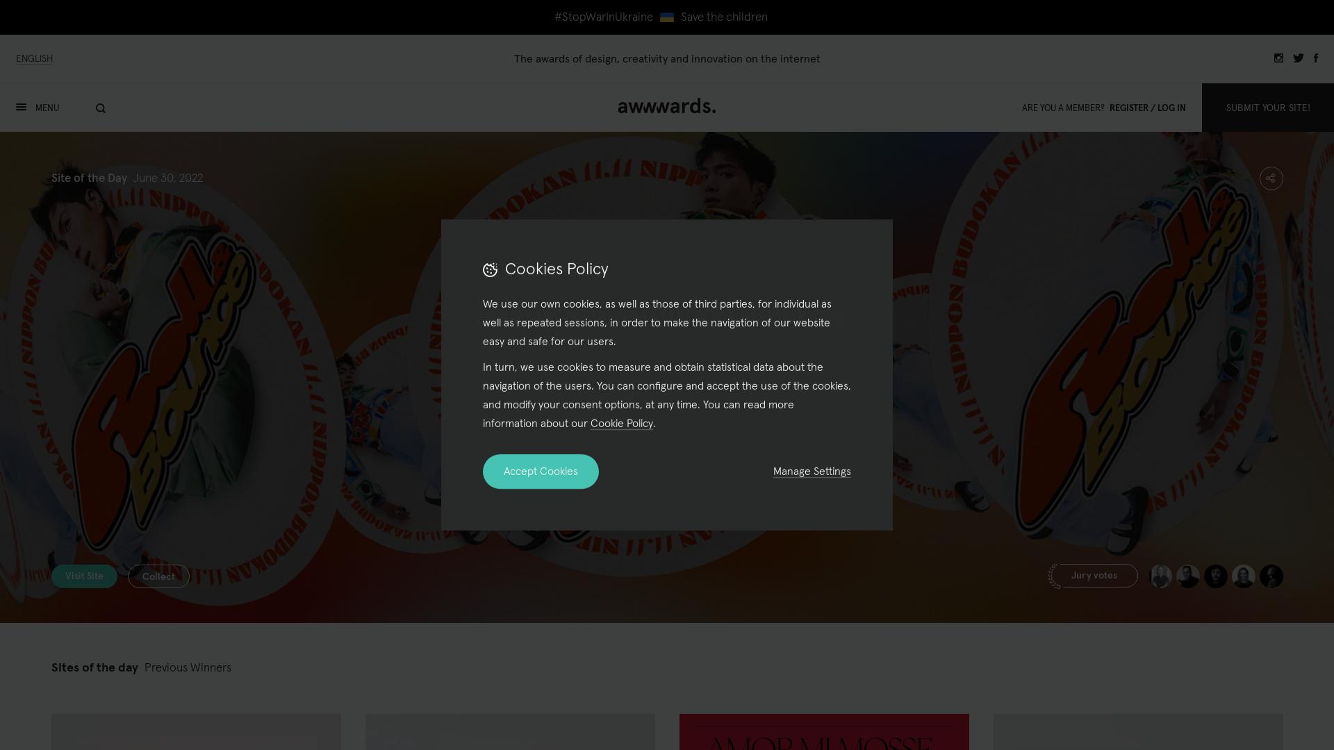 Website User Bewertung zu www.awwwards.com