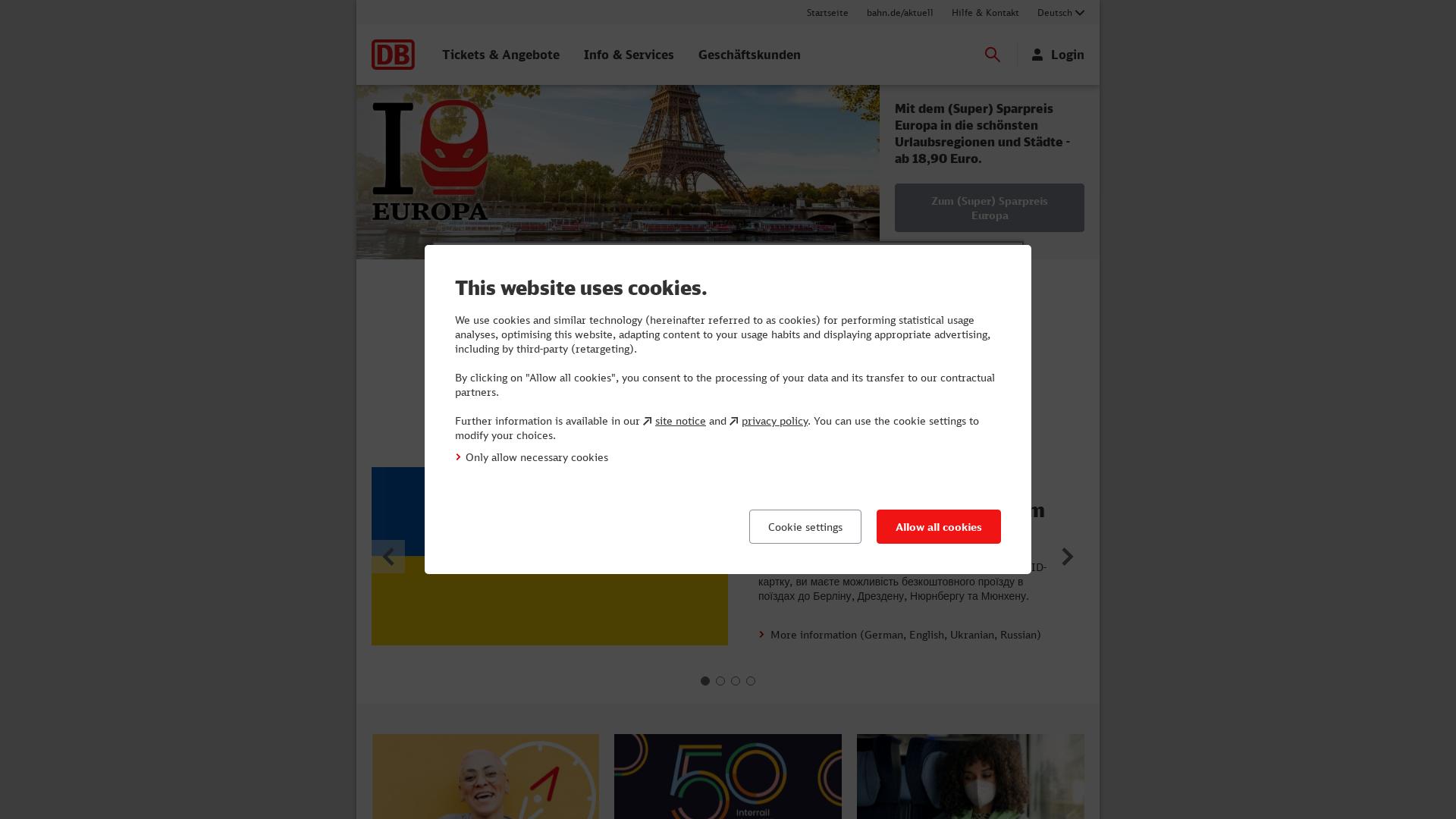 Website User Bewertung zu www.bahn.de