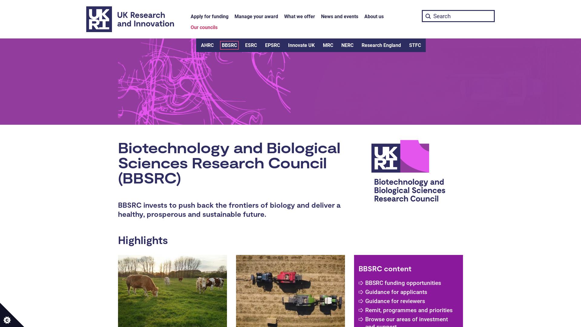 Website User Bewertung zu www.bbsrc.ac.uk