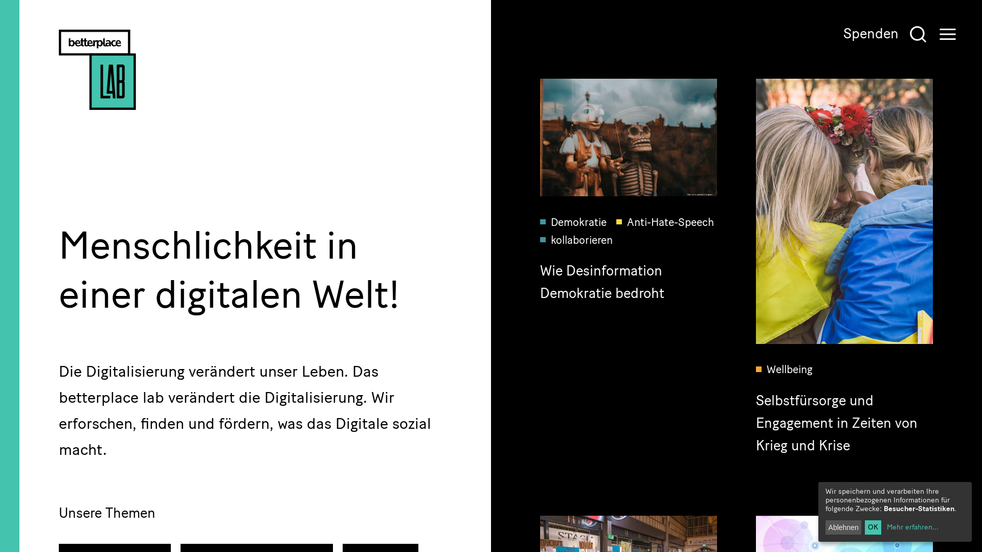Website User Bewertung zu www.betterplace-lab.org