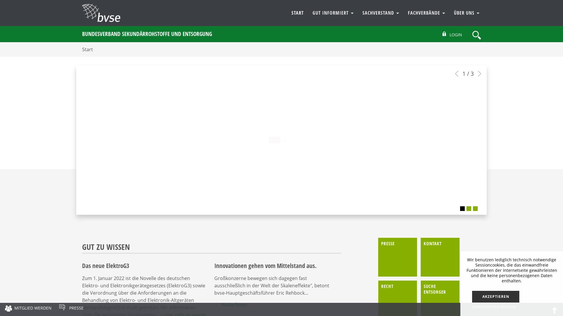 Website User Bewertung zu www.bvse.de