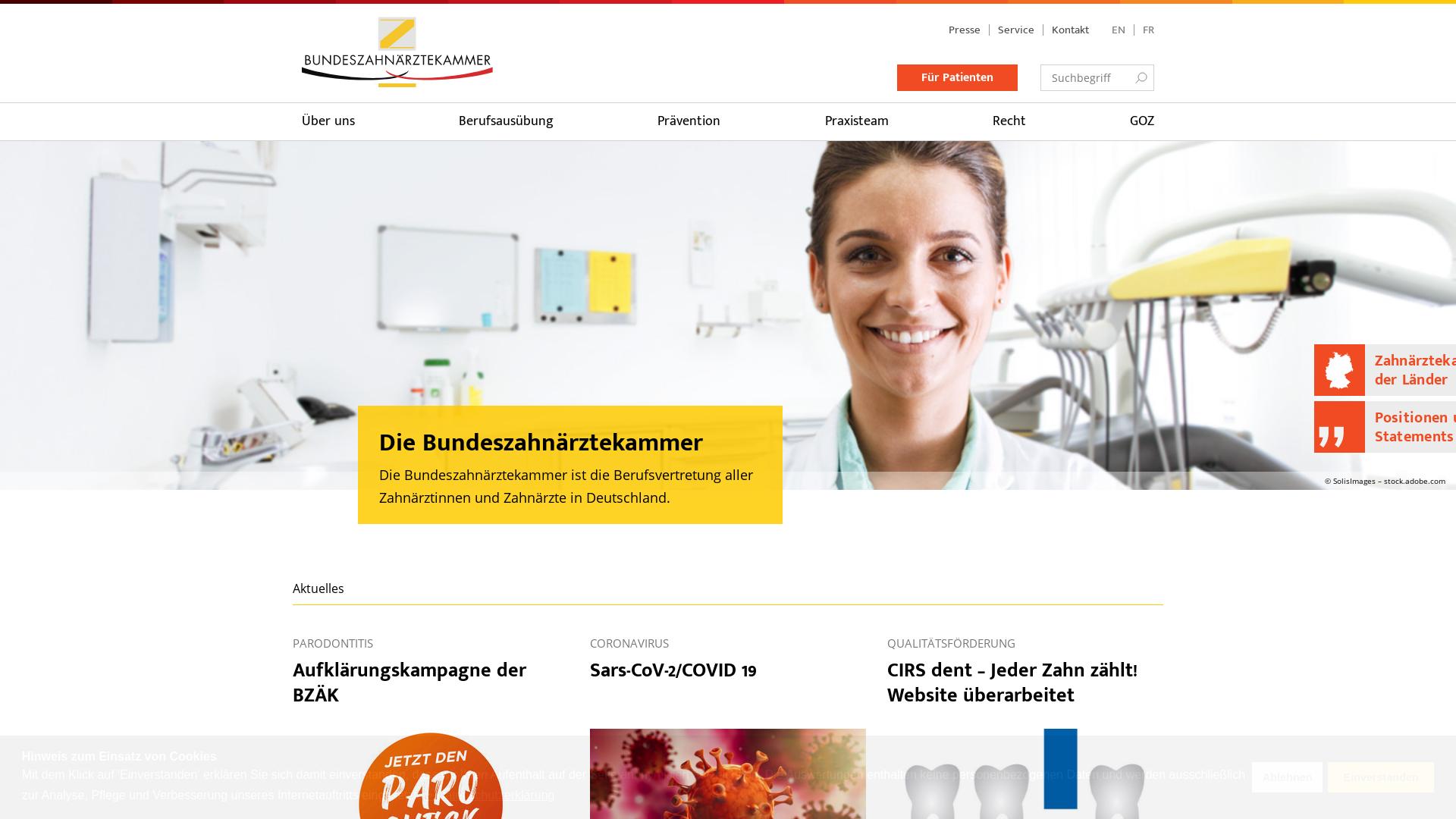 Website User Bewertung zu www.bzaek.de