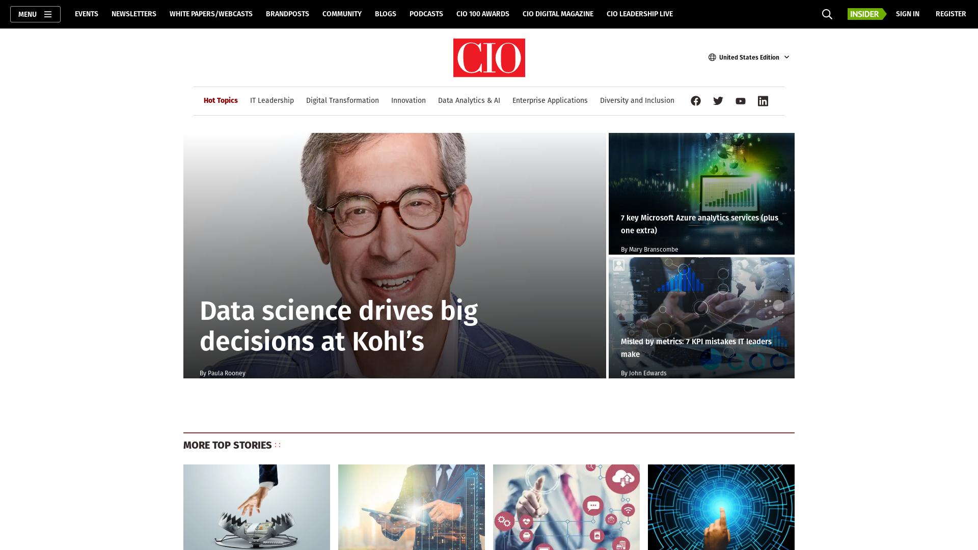 Website User Bewertung zu www.cio.com