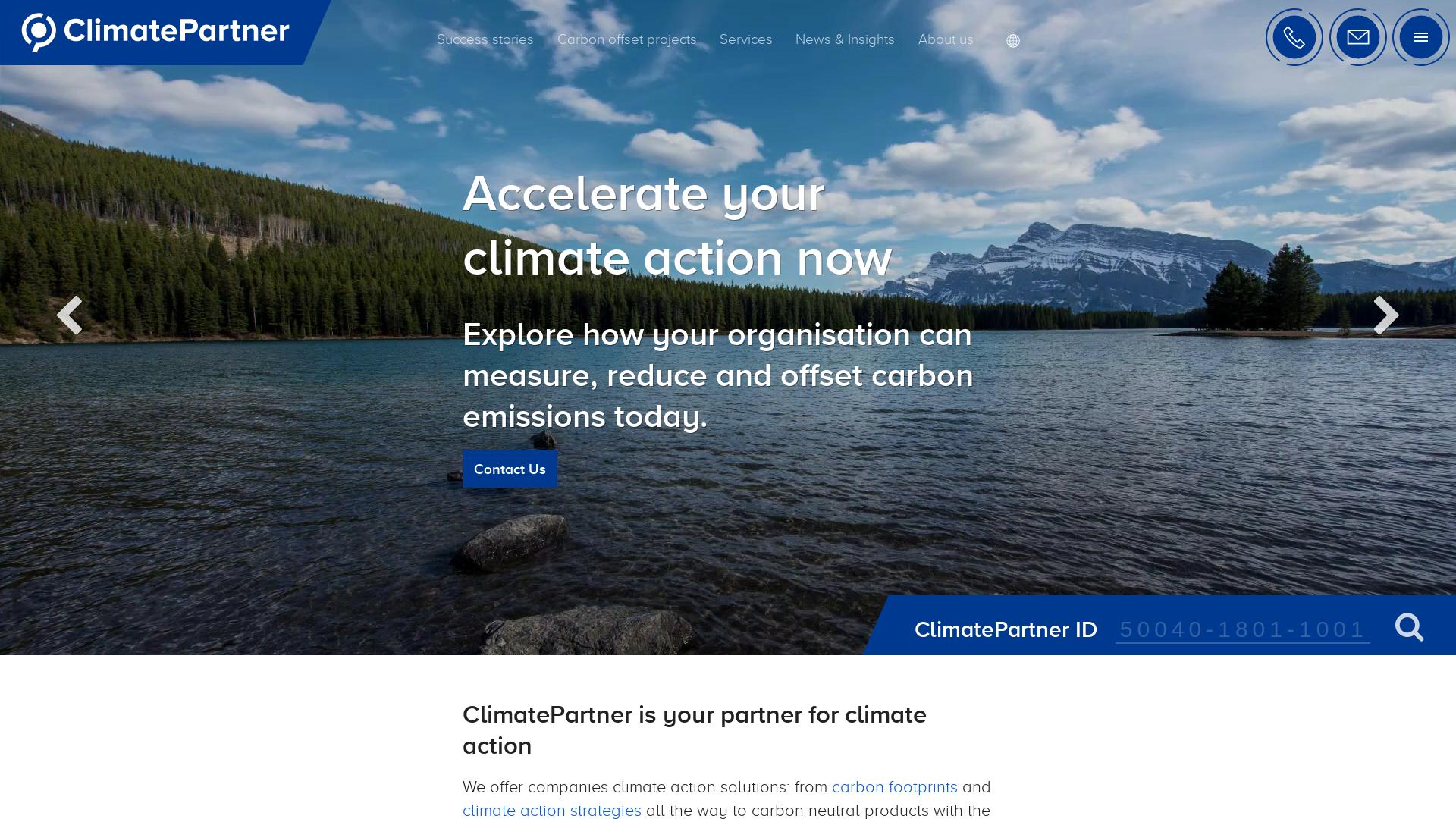 Website User Bewertung zu www.climatepartner.com