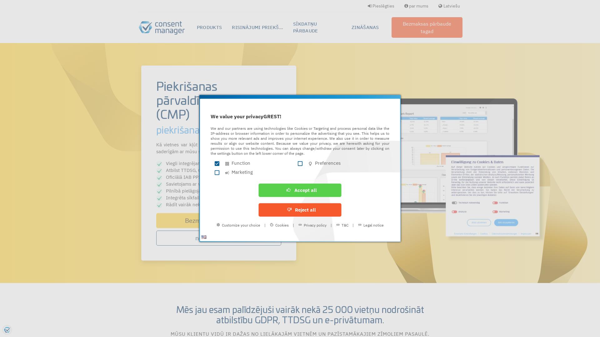 Website User Bewertung zu www.consentmanager.lv