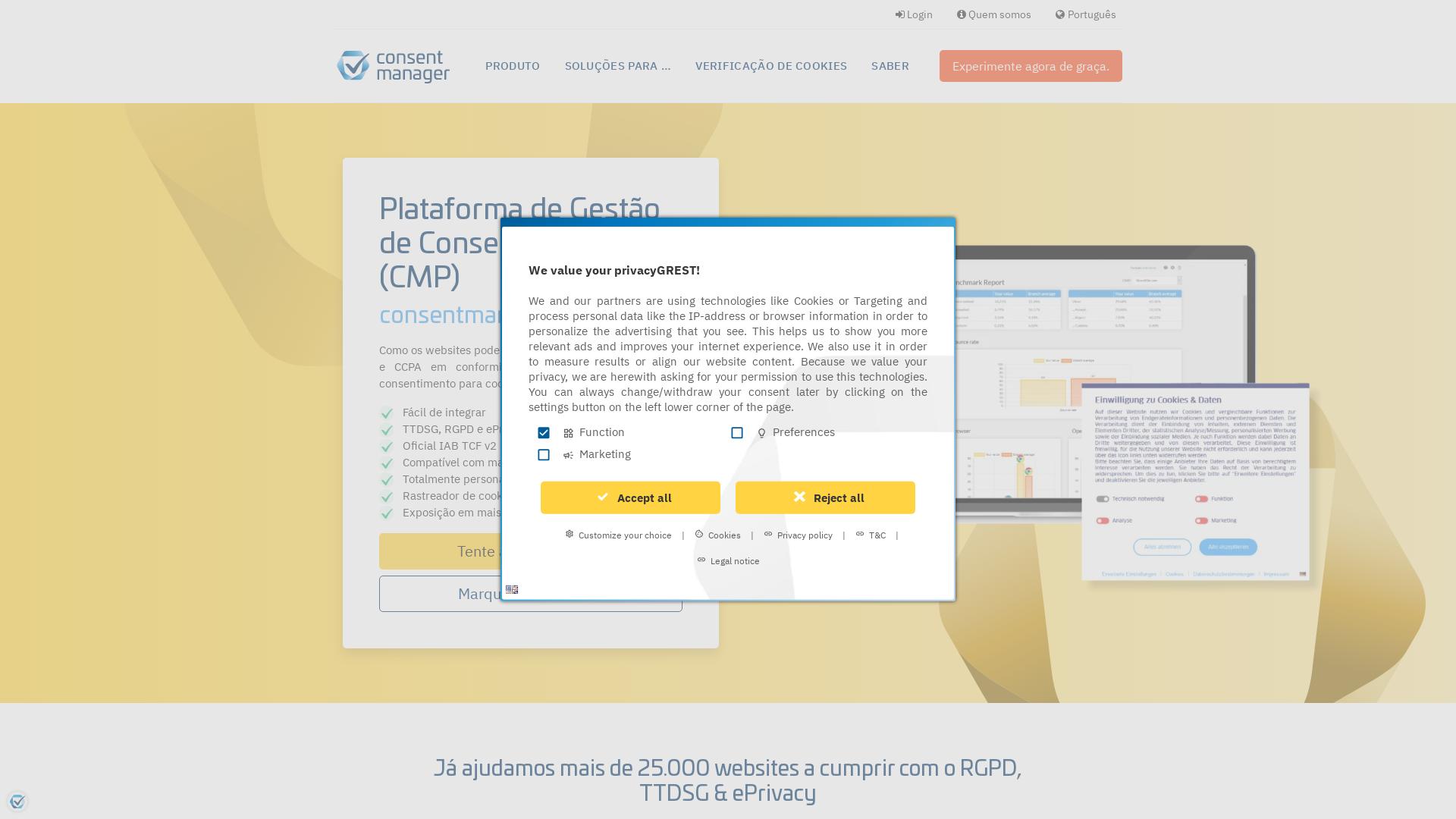 Website User Bewertung zu www.consentmanager.pt