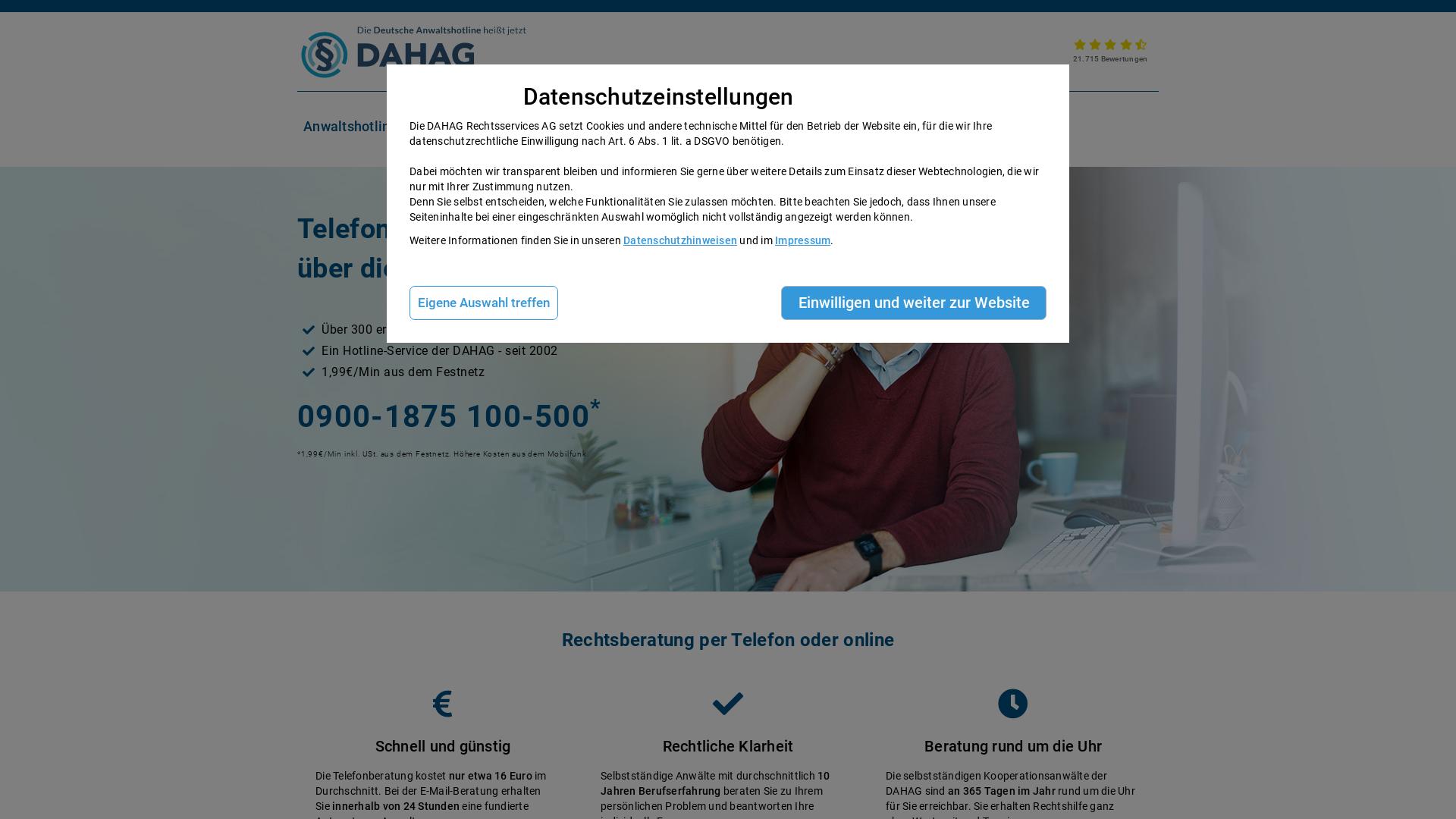 Website User Bewertung zu www.dahag.de