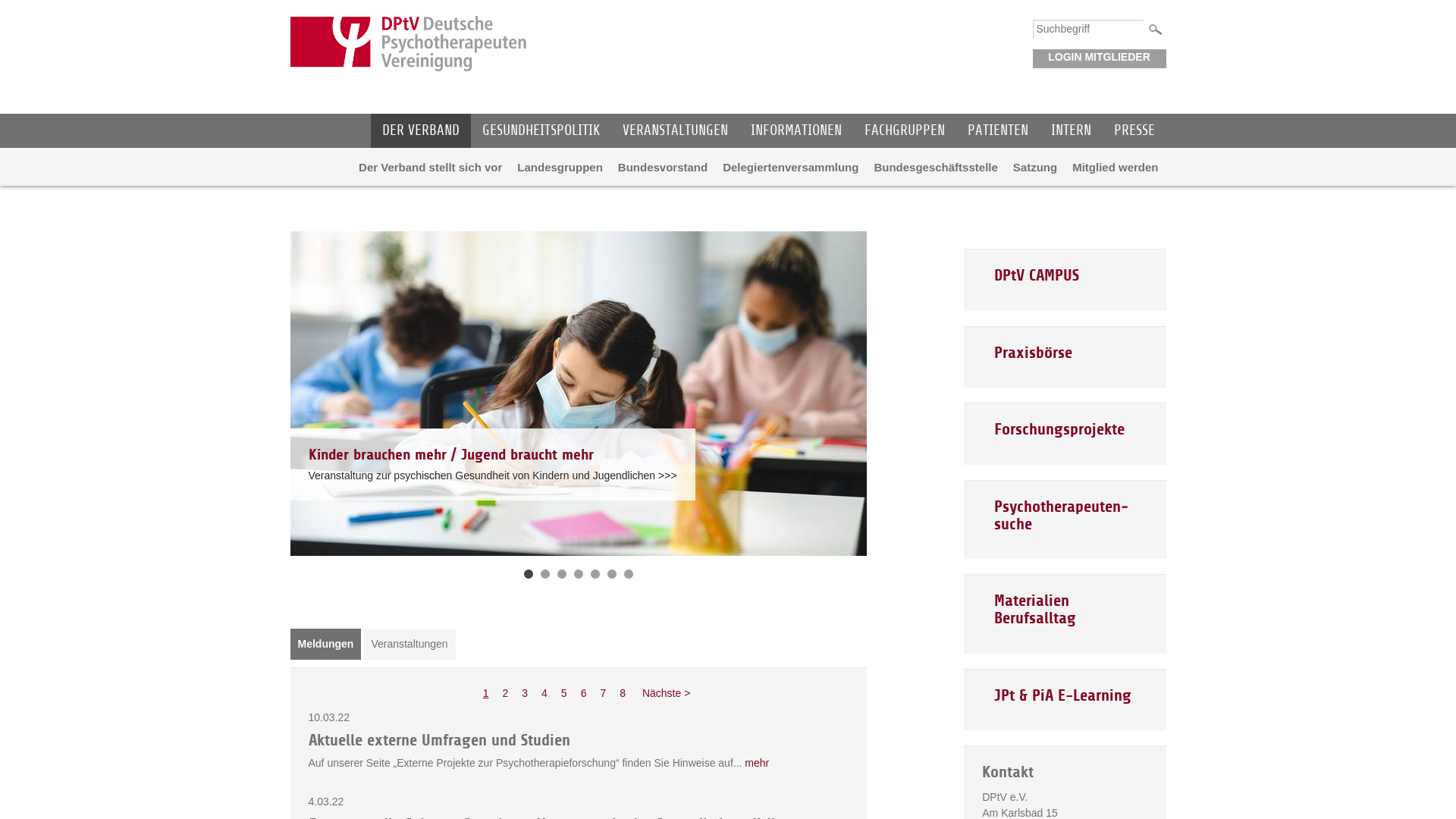 Website User Bewertung zu www.deutschepsychotherapeutenvereinigung.de