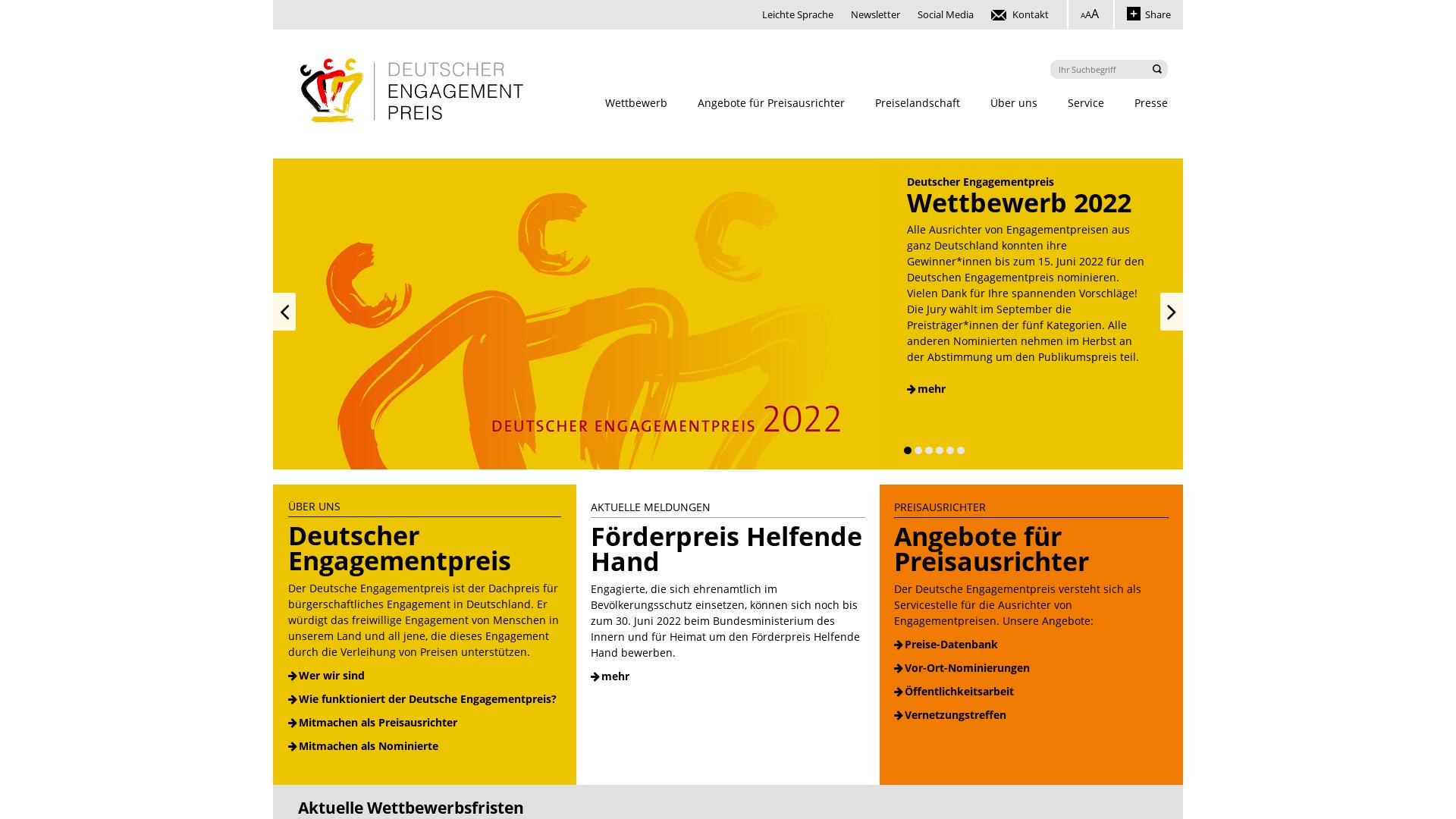 Website User Bewertung zu www.deutscher-engagementpreis.de