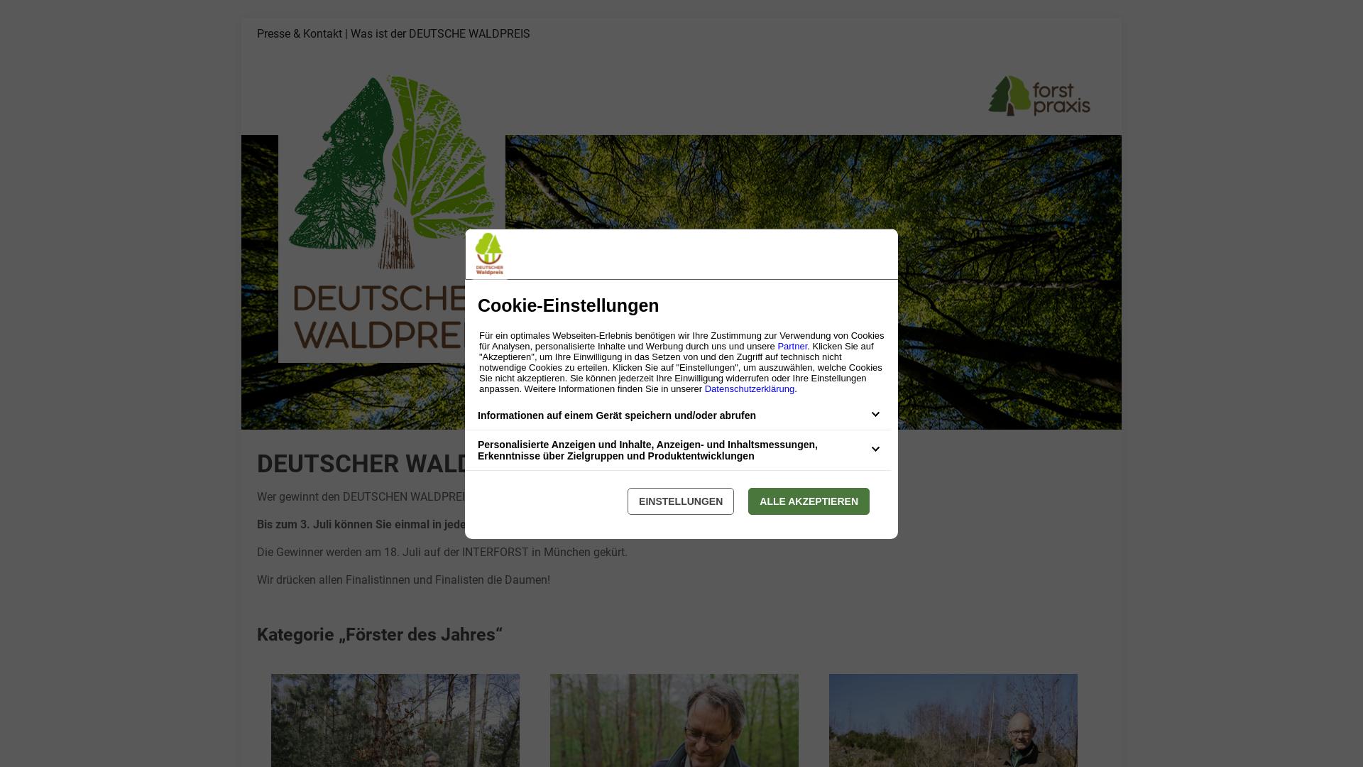 Website User Bewertung zu www.deutscher-waldpreis.de
