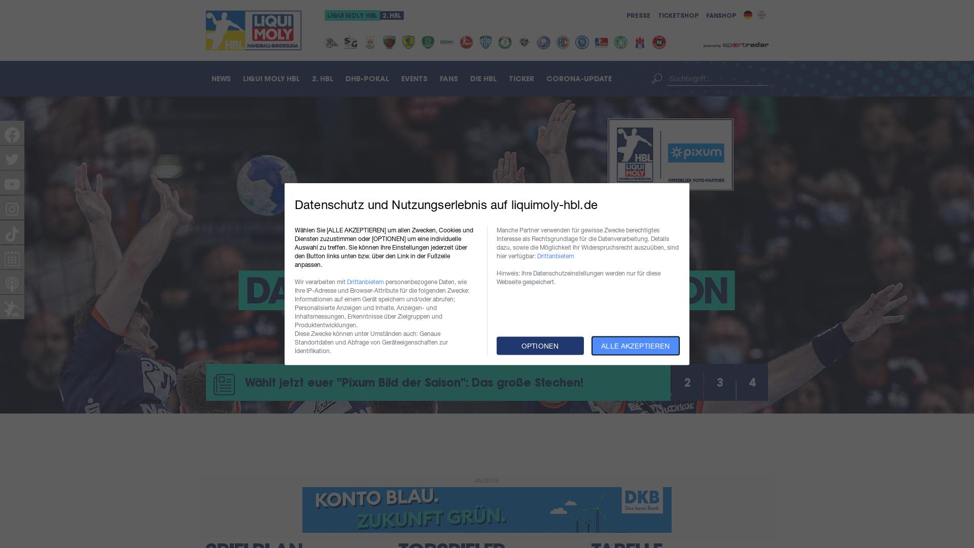 Website User Bewertung zu www.dkb-handball-bundesliga.de