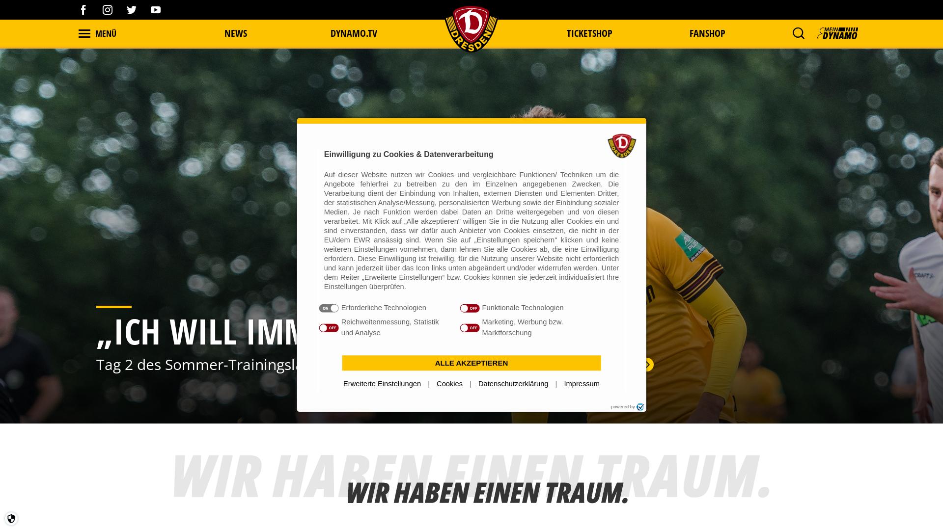 Website User Bewertung zu www.dynamo-dresden.de