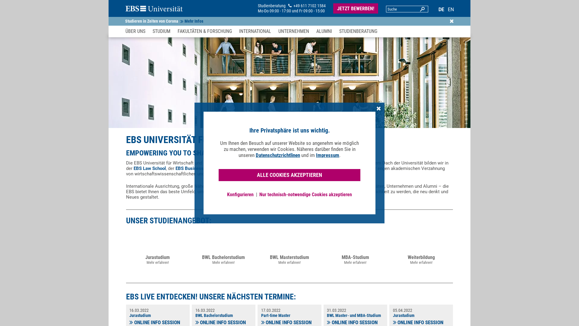 Website User Bewertung zu www.ebs.edu