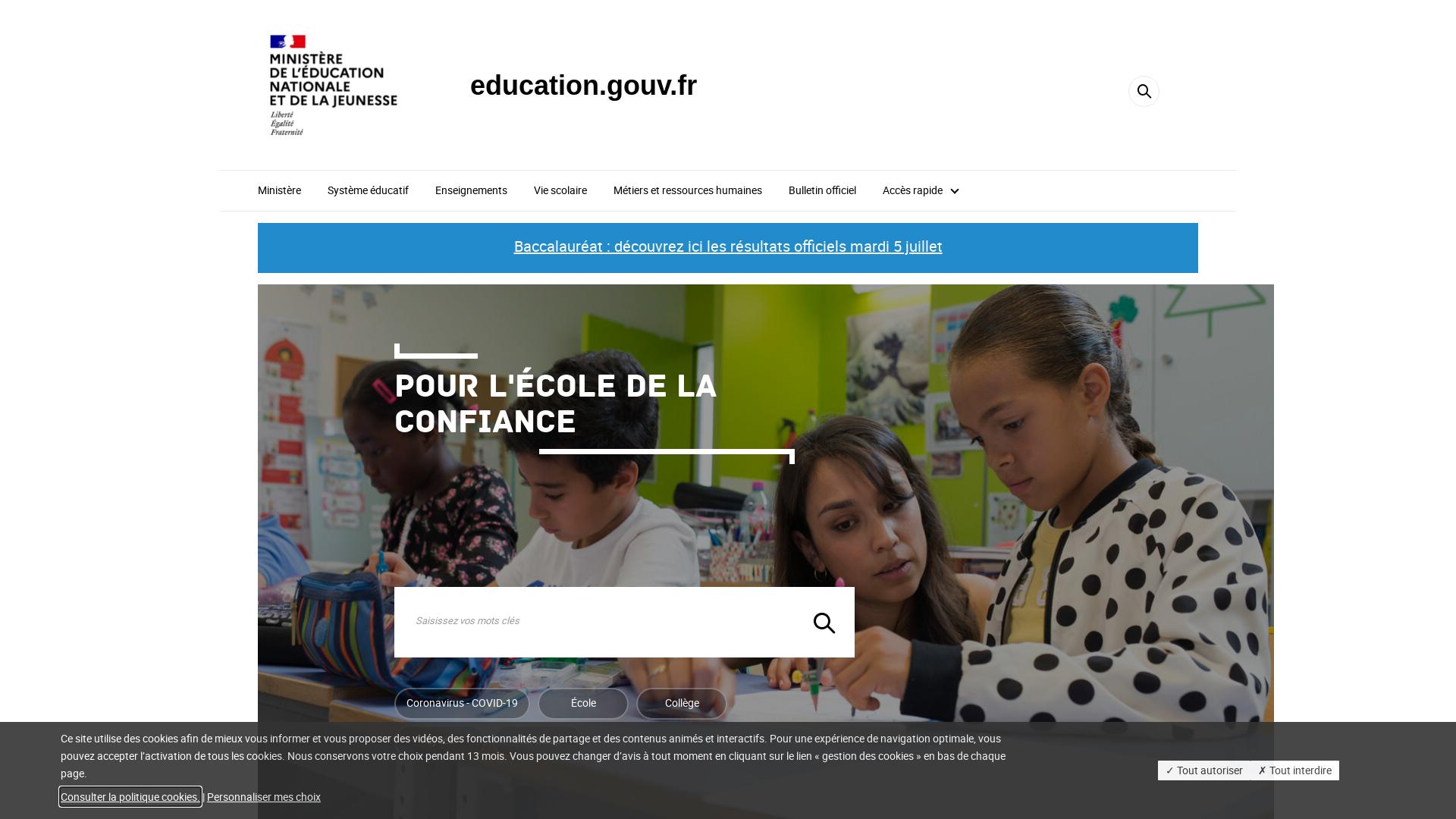 Website User Bewertung zu www.education.gouv.fr