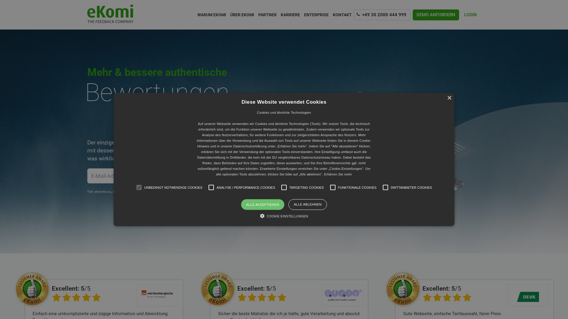 Website User Bewertung zu www.ekomi.de