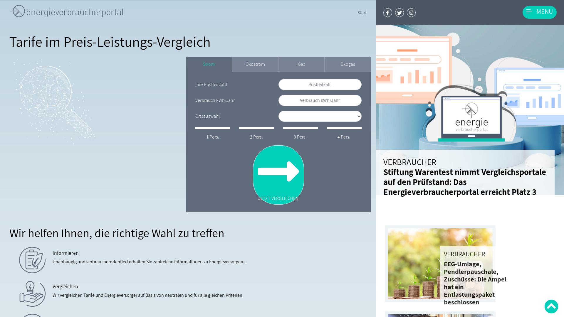 Website User Bewertung zu www.energieverbraucherportal.de