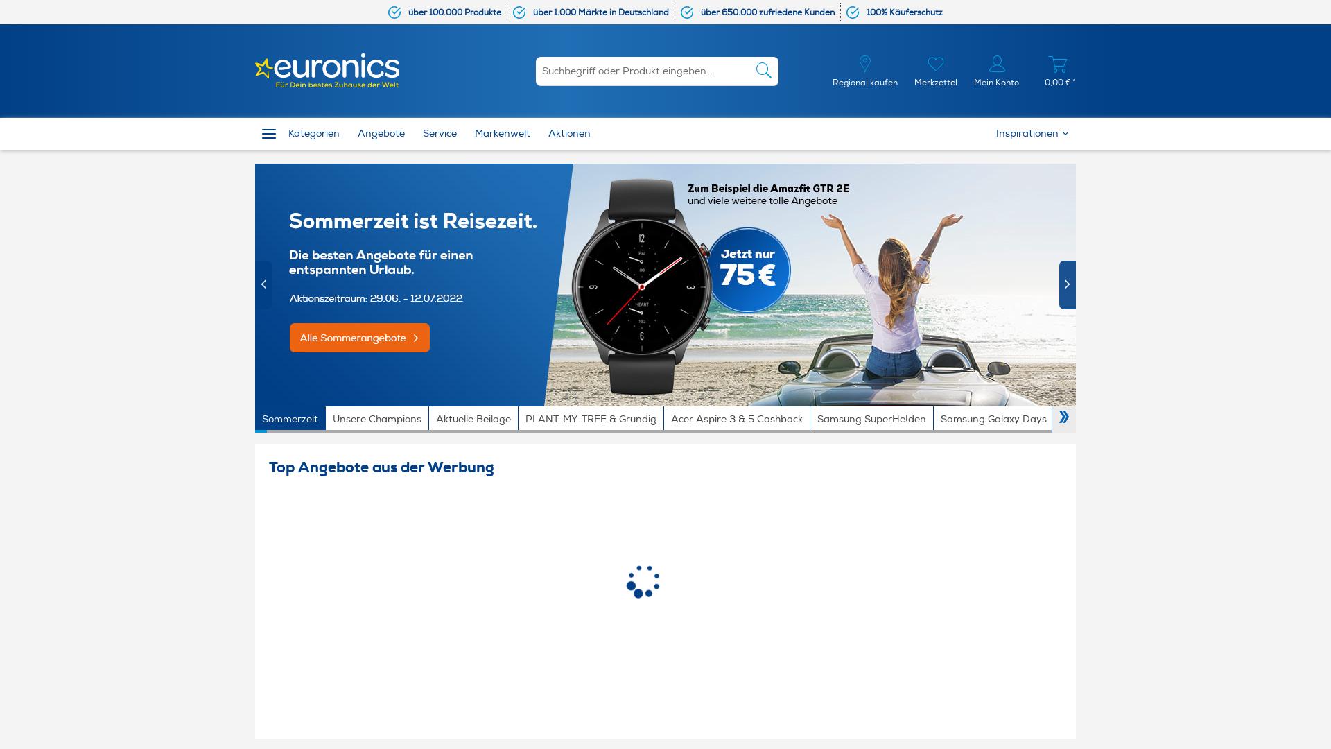 Website User Bewertung zu www.euronics.de