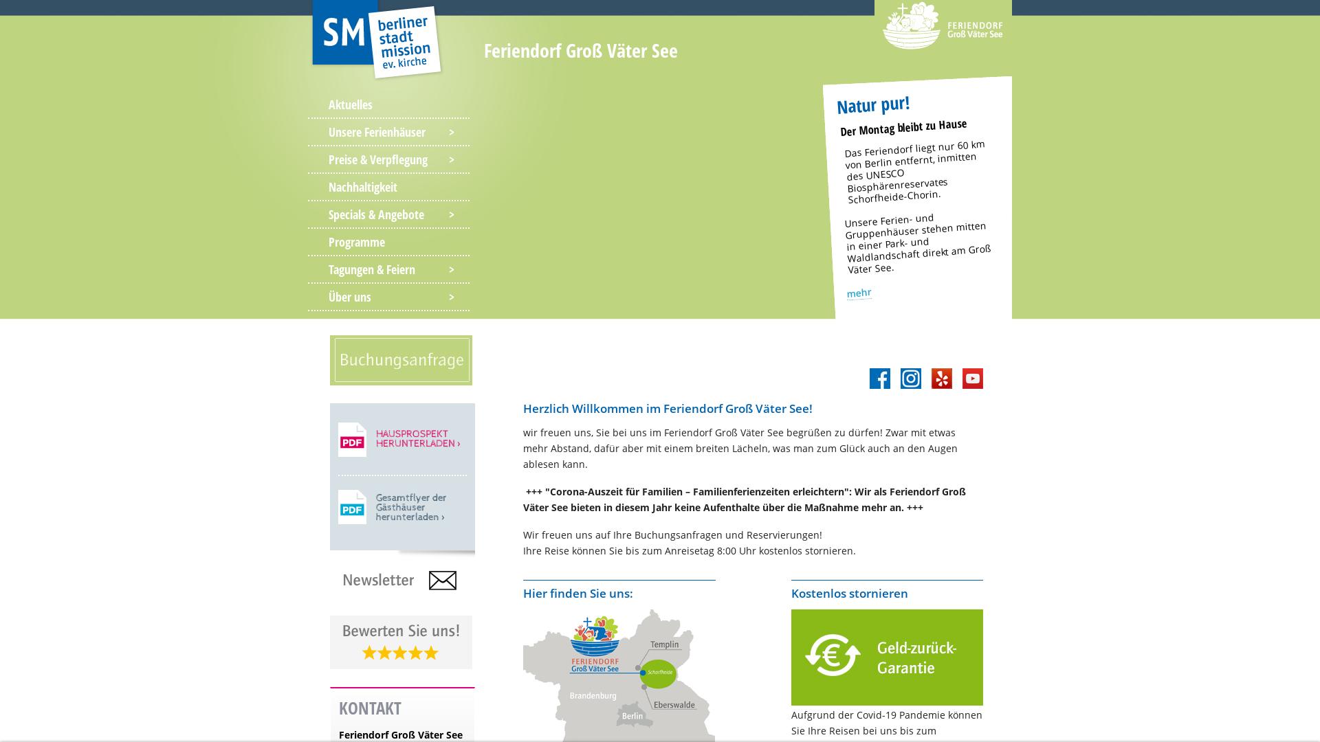 Website User Bewertung zu www.feriendorf-gross-vaeter-see.de