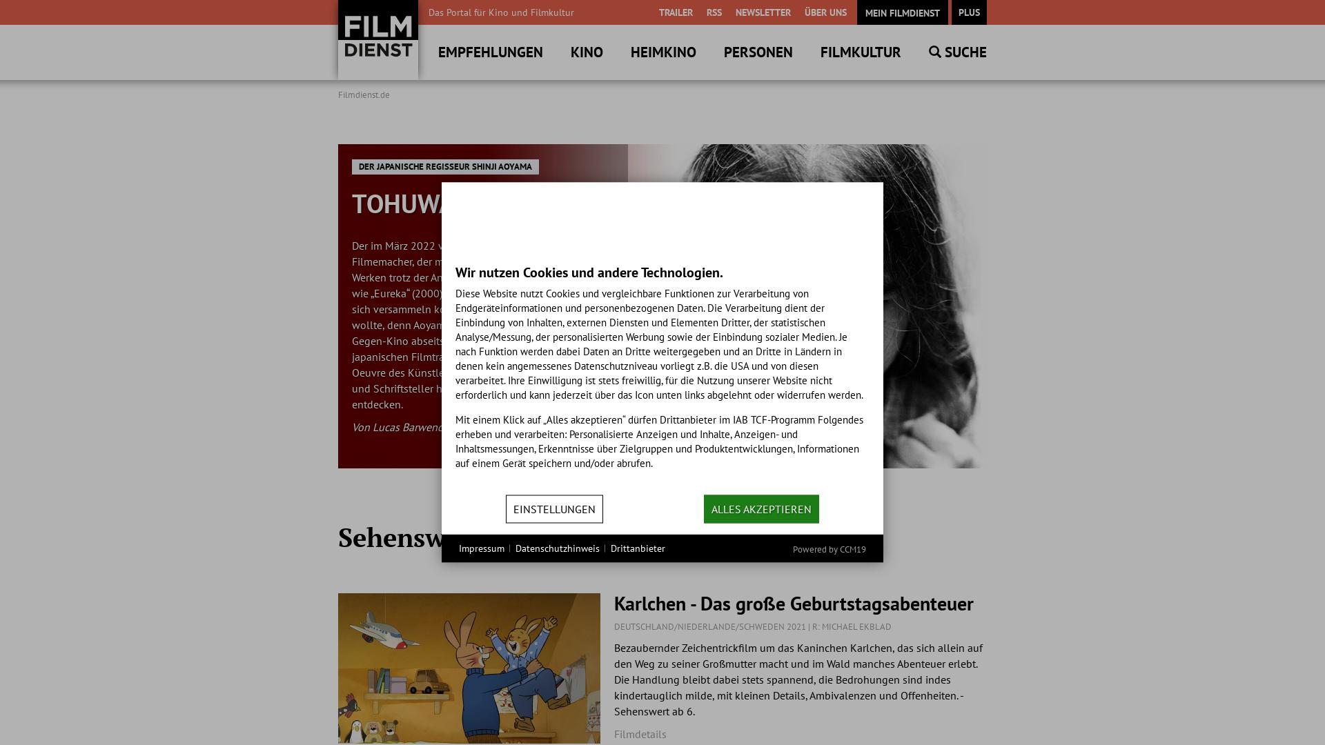 Website User Bewertung zu www.filmdienst.de