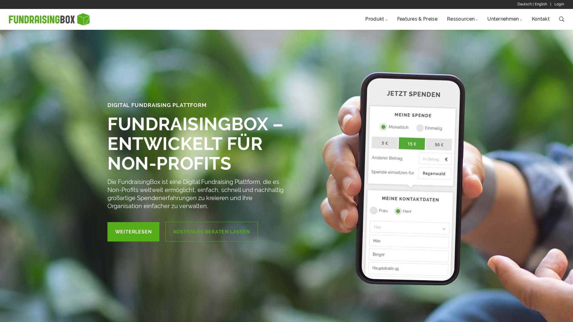 Website User Bewertung zu www.fundraisingbox.com