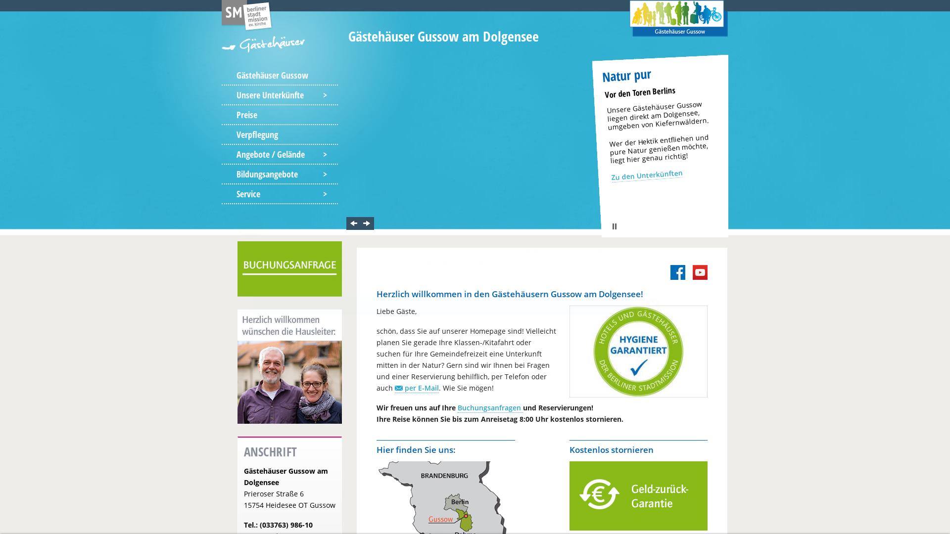 Website User Bewertung zu www.gaestehaeuser-gussow.de