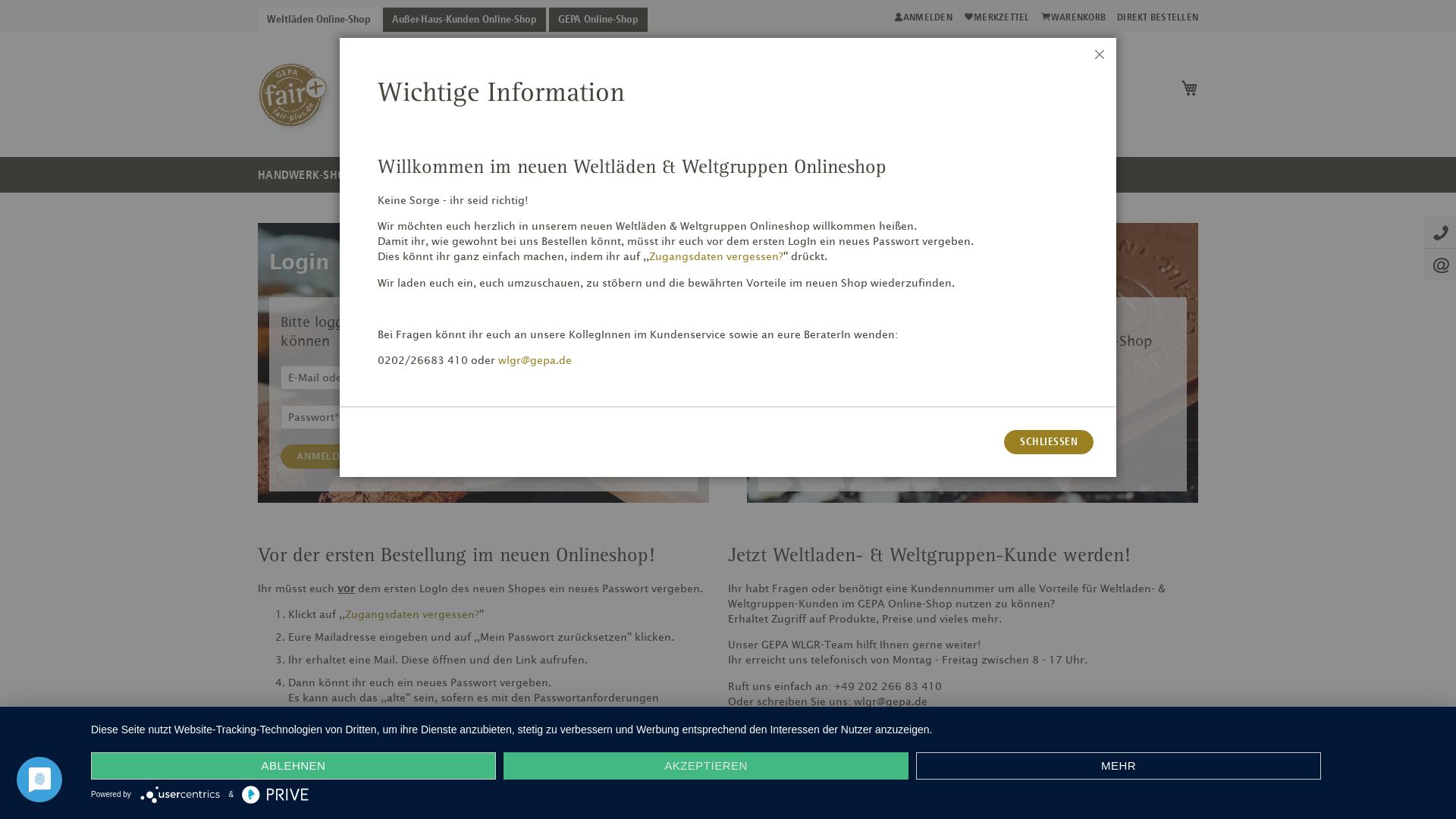 Website User Bewertung zu www.gepa-wug.de