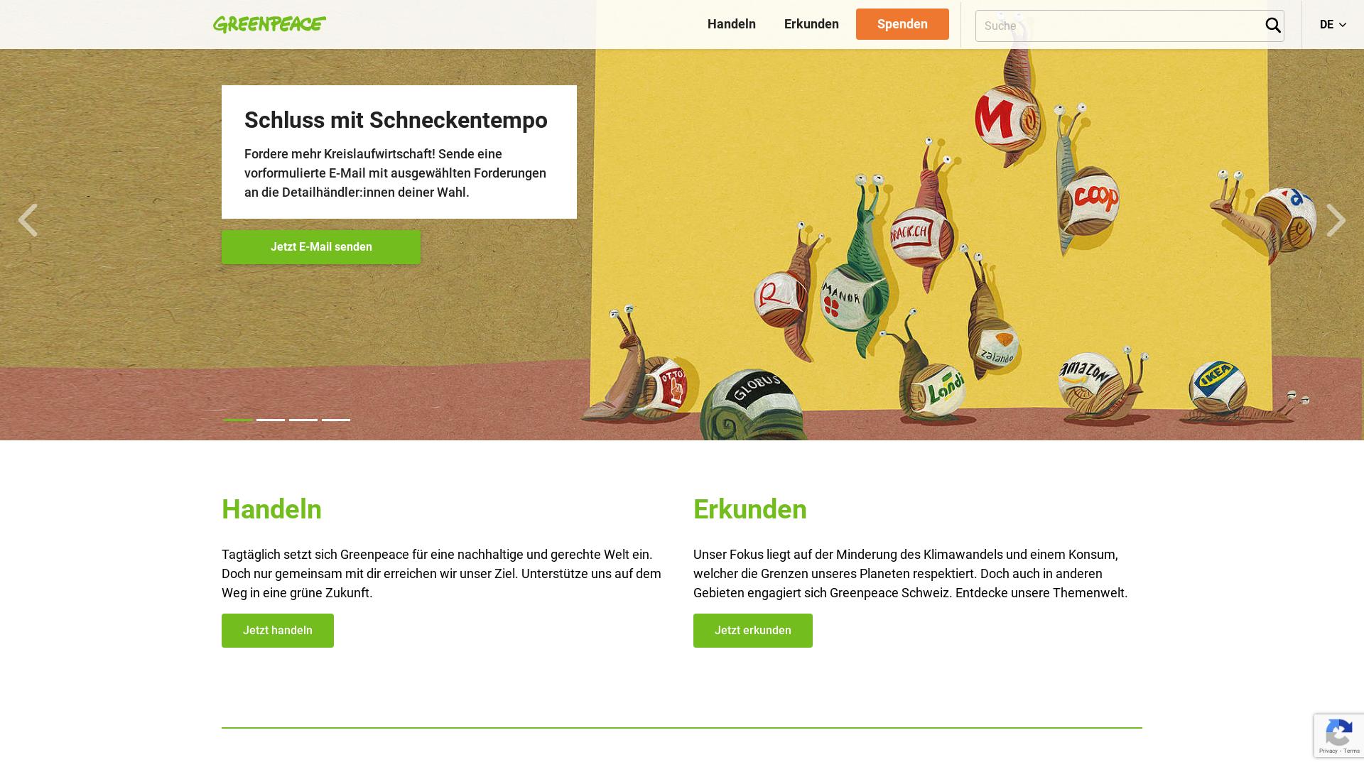 Website User Bewertung zu www.greenpeace.ch