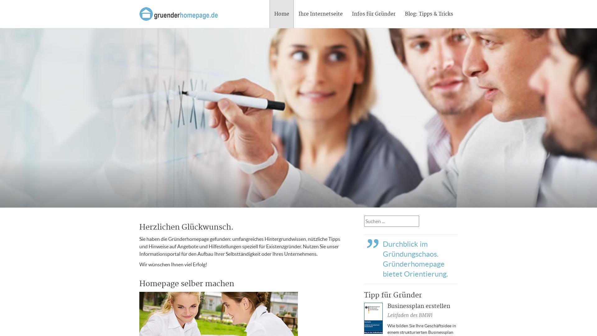 Website User Bewertung zu www.gruenderhomepage.de