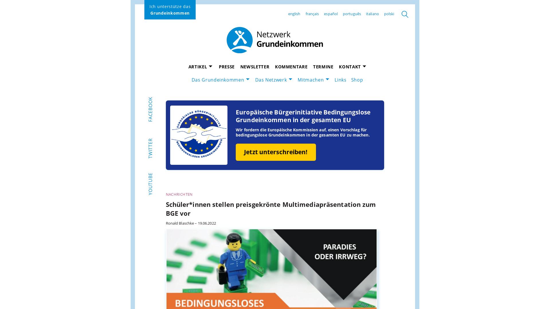 Website User Bewertung zu www.grundeinkommen.de