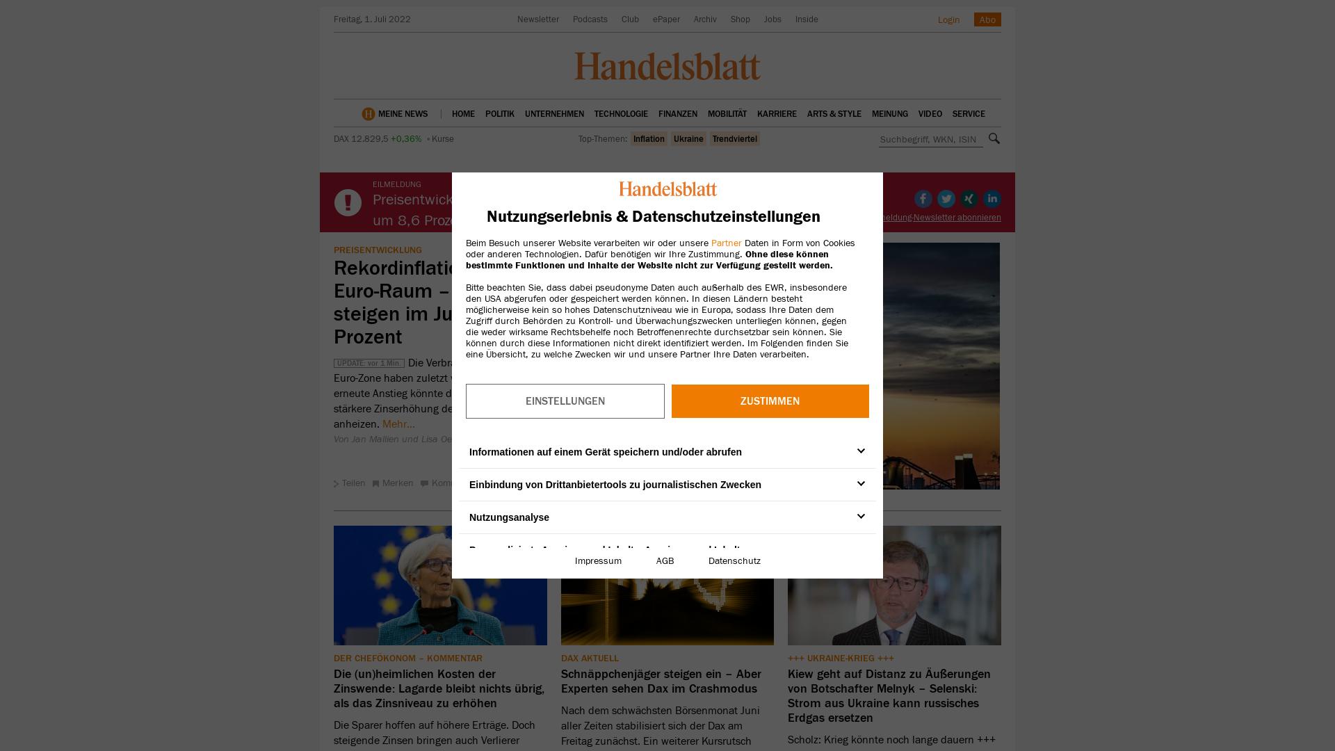 Website User Bewertung zu www.handelsblatt.com