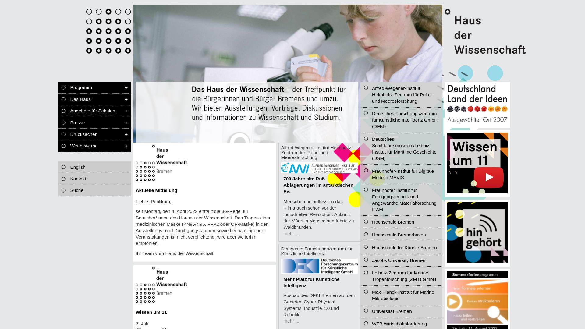 Website User Bewertung zu www.hausderwissenschaft.de