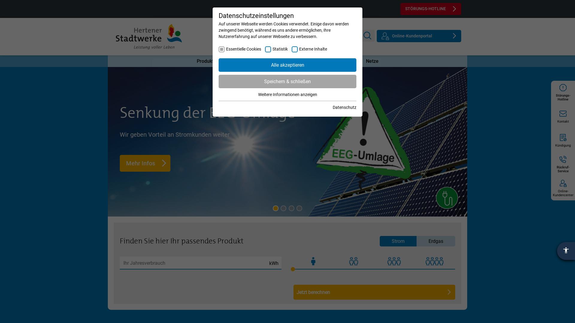 Website User Bewertung zu www.hertener-stadtwerke.de