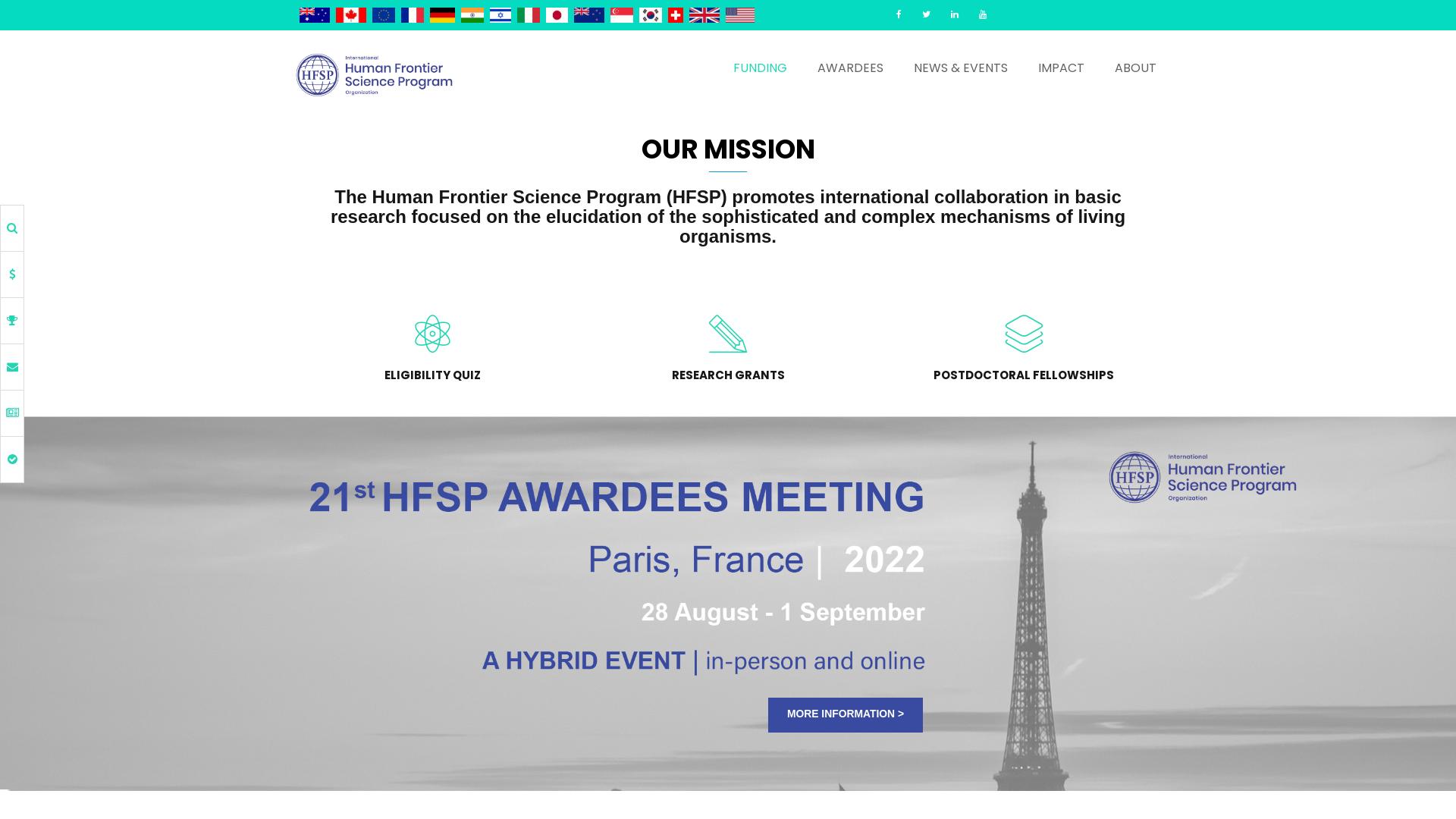 Website User Bewertung zu www.hfsp.org