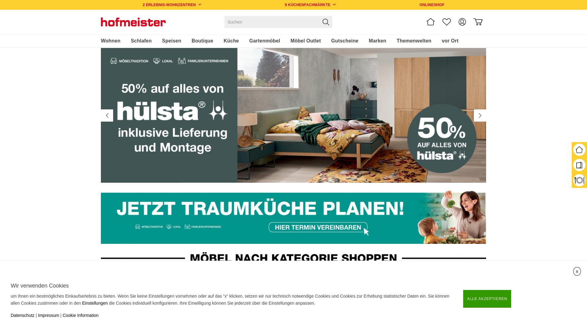 Website User Bewertung zu www.hofmeister.de