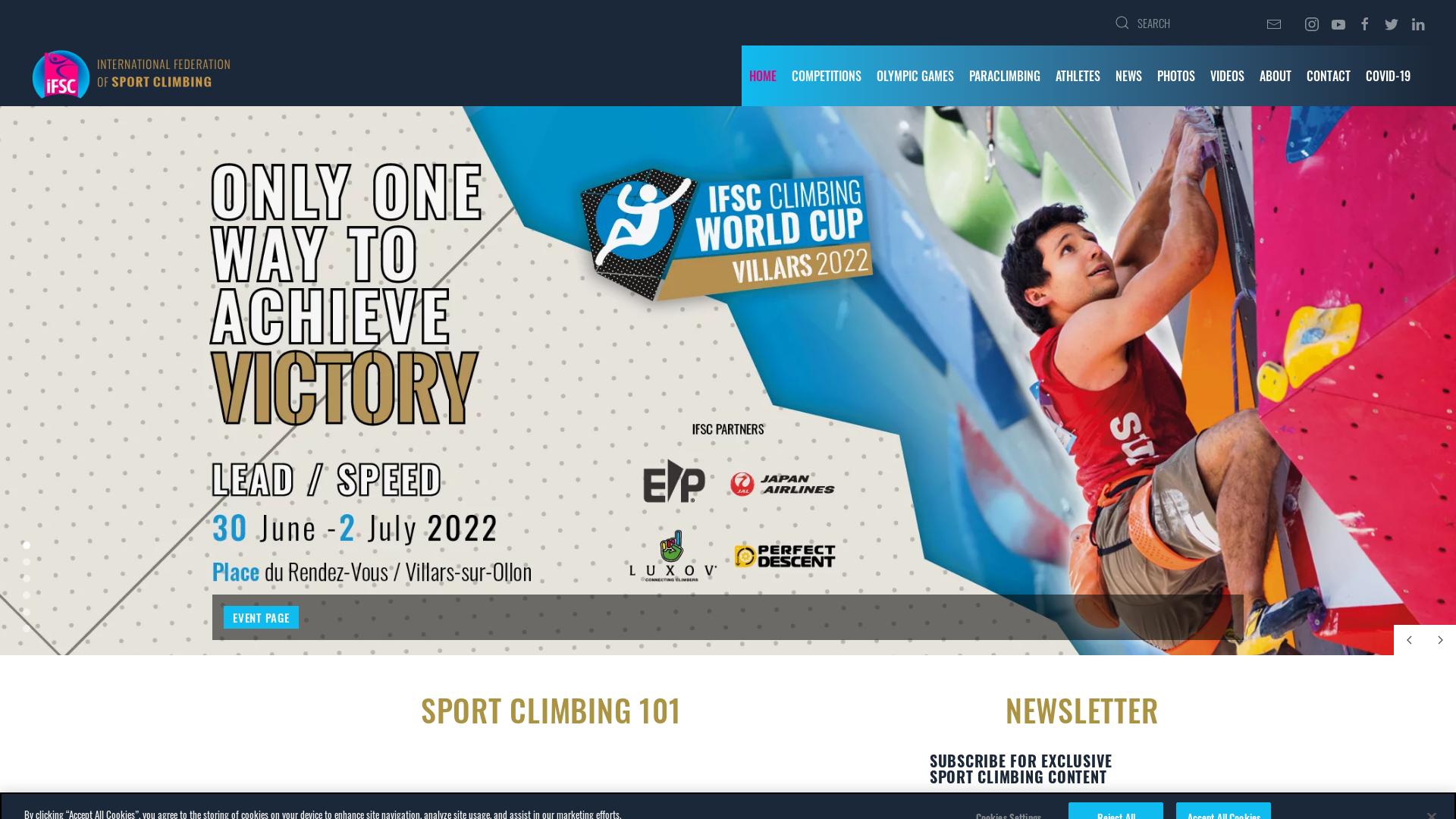 Website User Bewertung zu www.ifsc-climbing.org